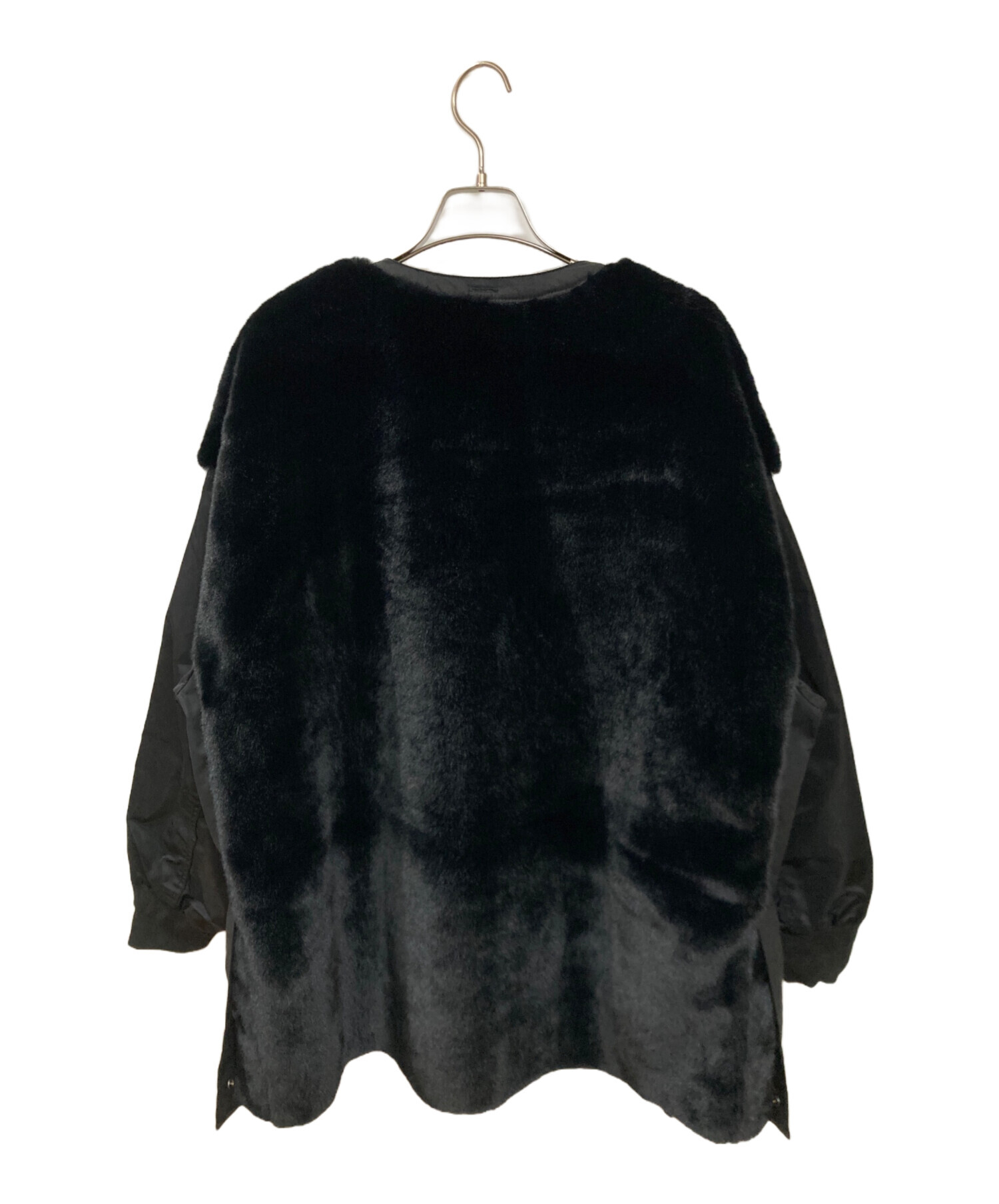 中古・古着通販】etsinta (エシンタ) ファー切替ジャケット ブラック