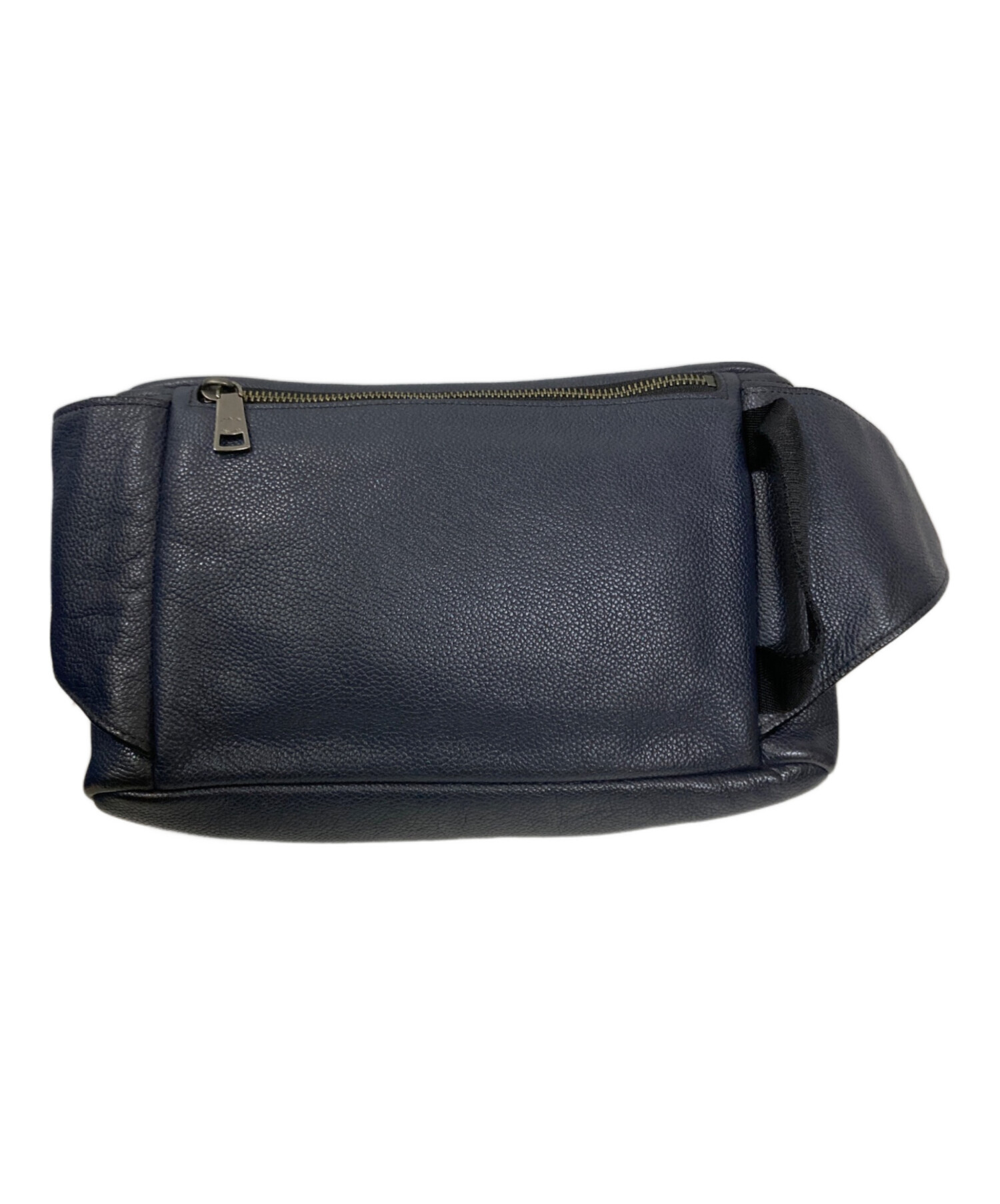 中古・古着通販】COACH (コーチ) レザーウエストポーチ ネイビー 