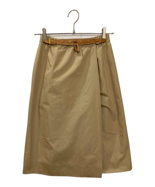 【専用】HERMES ヴィンテージ エルメスベージュ タイトスカート 中古・古着通販】HERMES (エルメス) ヴィンテージベルト装飾ラップ