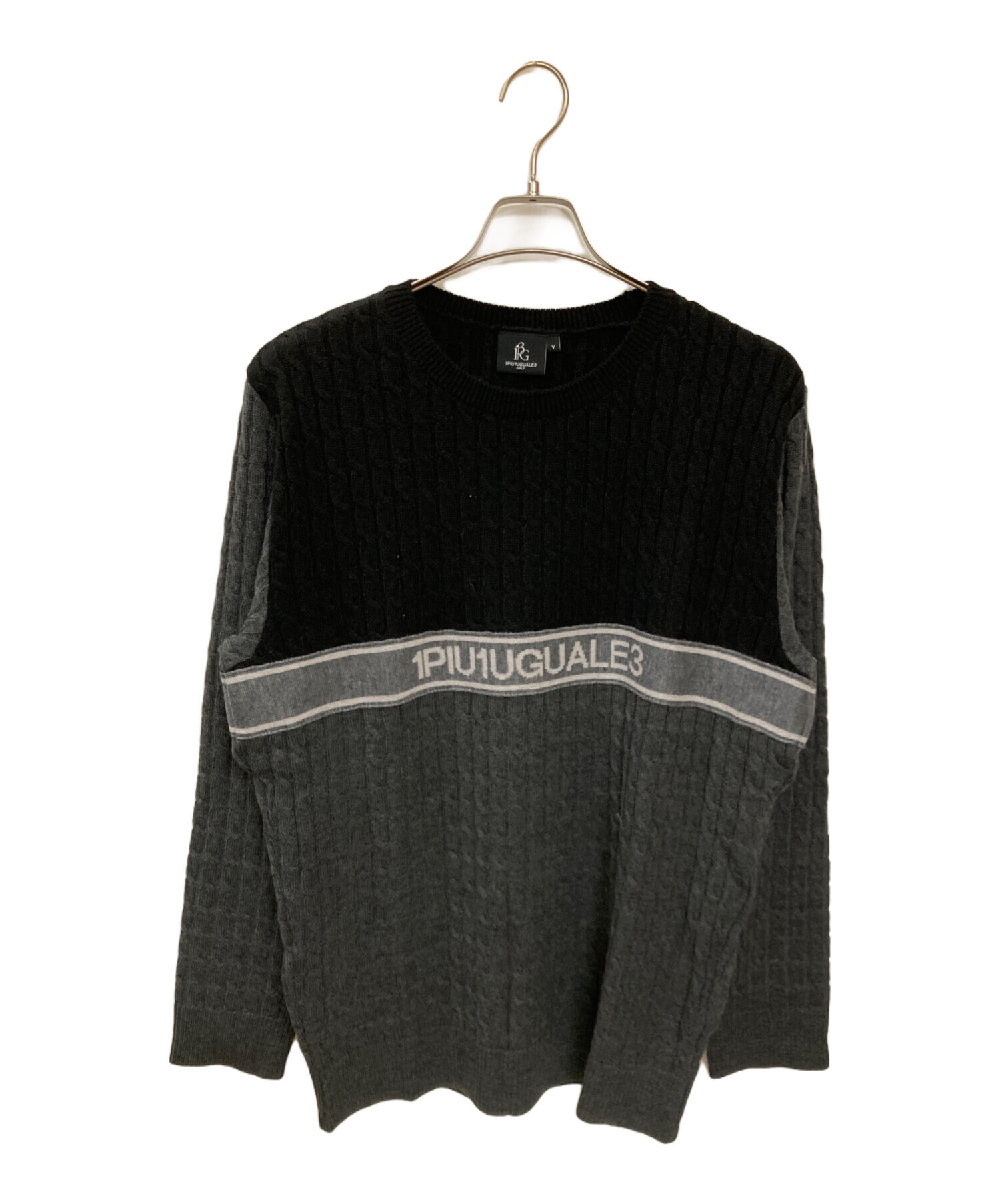 サイズS【未使用】1PIU1UGUALE3 GOLF リブクルーネックニット K 中古・古着通販】1piu1uguale3 (ウノピュウノウグァーレトレ) CREW