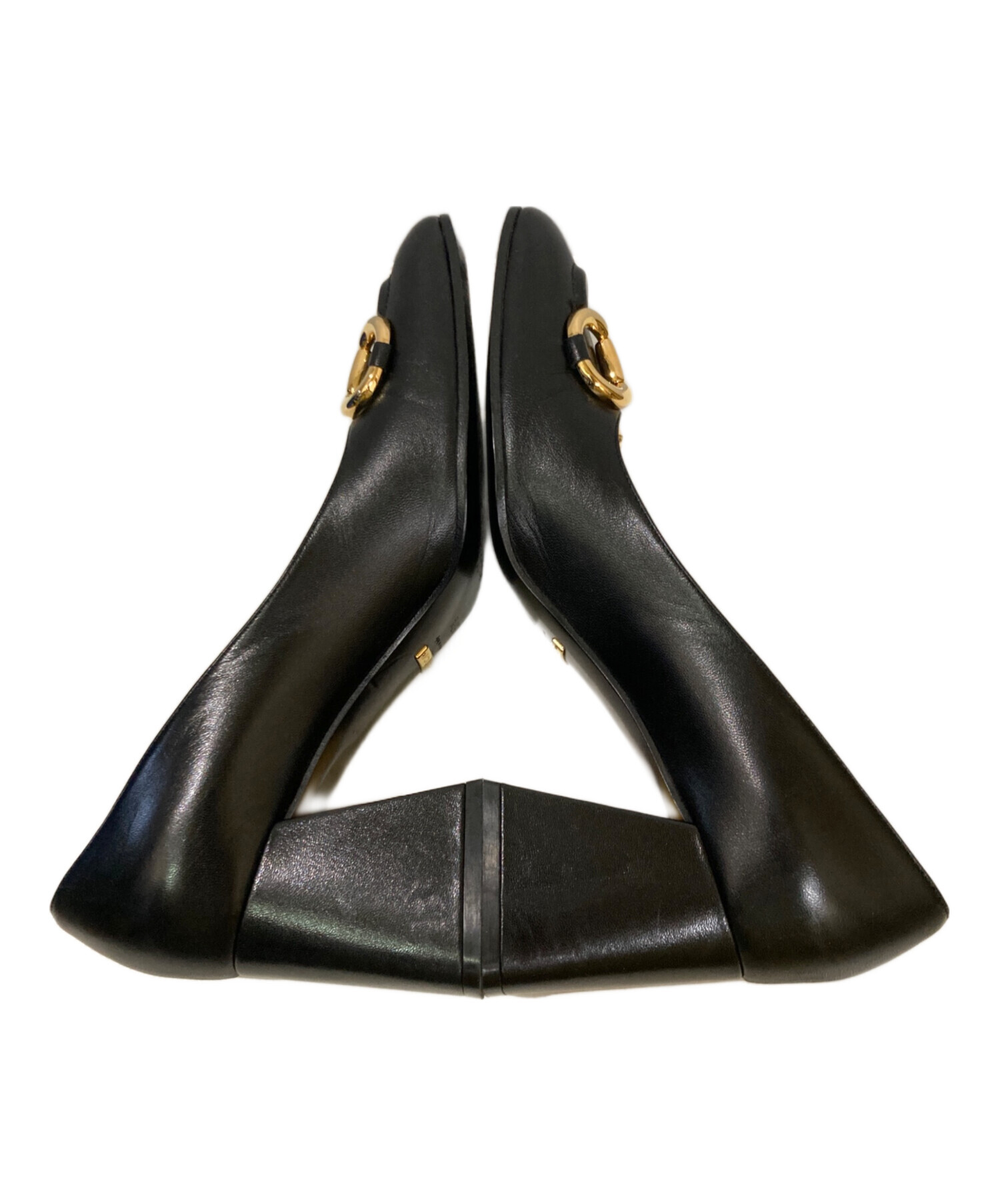 GUCCI ブラック スクエアトゥ パンプス 37 中古・古着通販】GUCCI (グッチ) ホースビットスクエアトゥパンプス