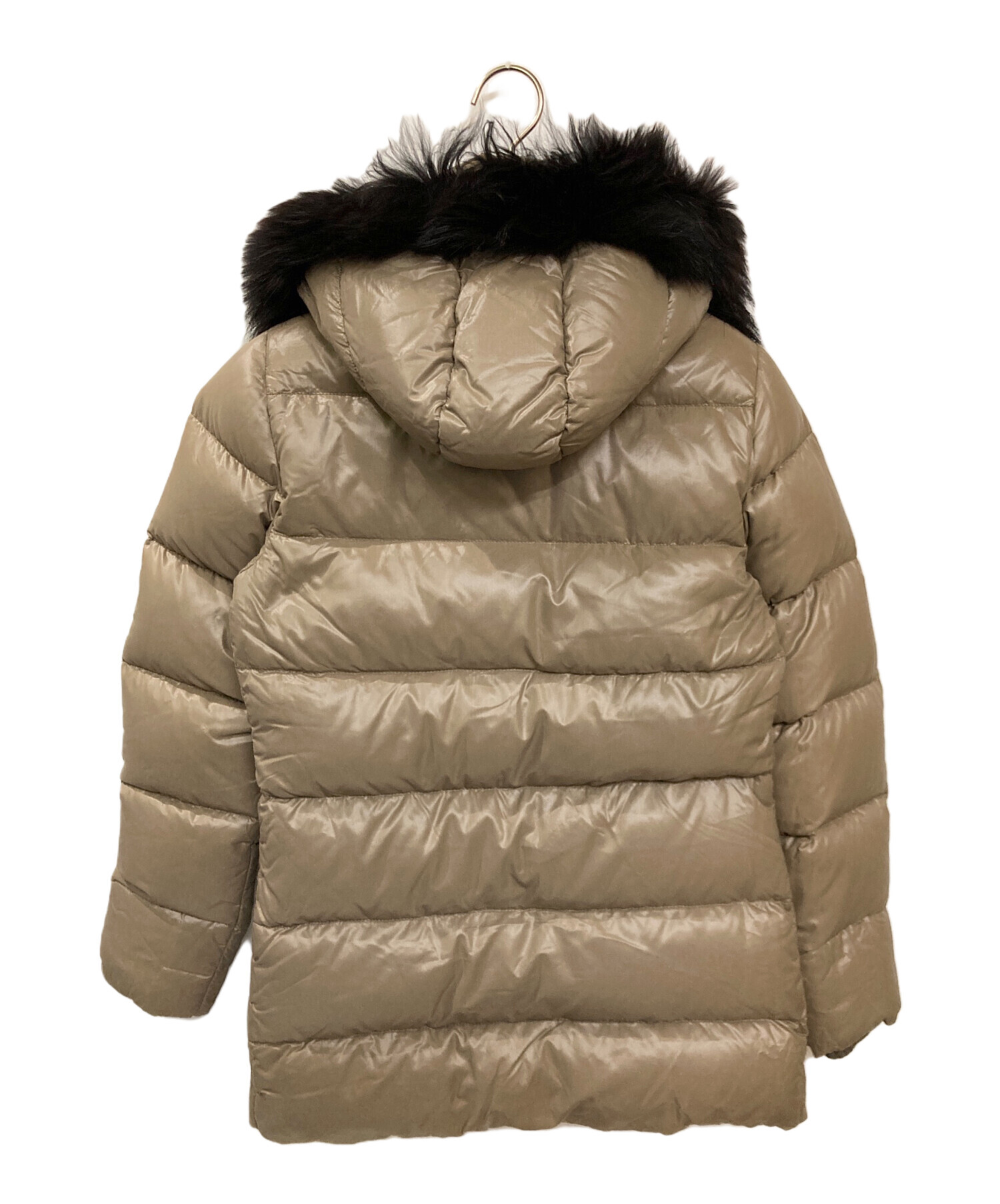 DUVETICA フード付ダウンジャケット 44 ベージュ ADHARA 黒タグ 中古・古着通販】DUVETICA (デュベティカ) ファー付きダウンコート