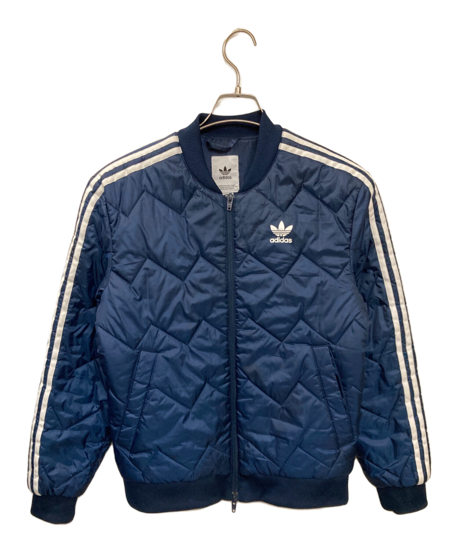 中古・古着通販】adidas (アディダス) キルティングブルゾン ネイビー