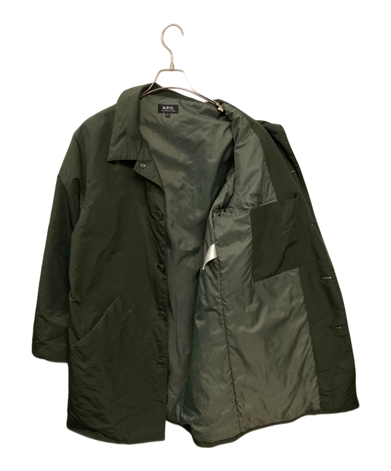中古・古着通販】A.P.C. (アーペーセー) ステンカラーコート グリーン