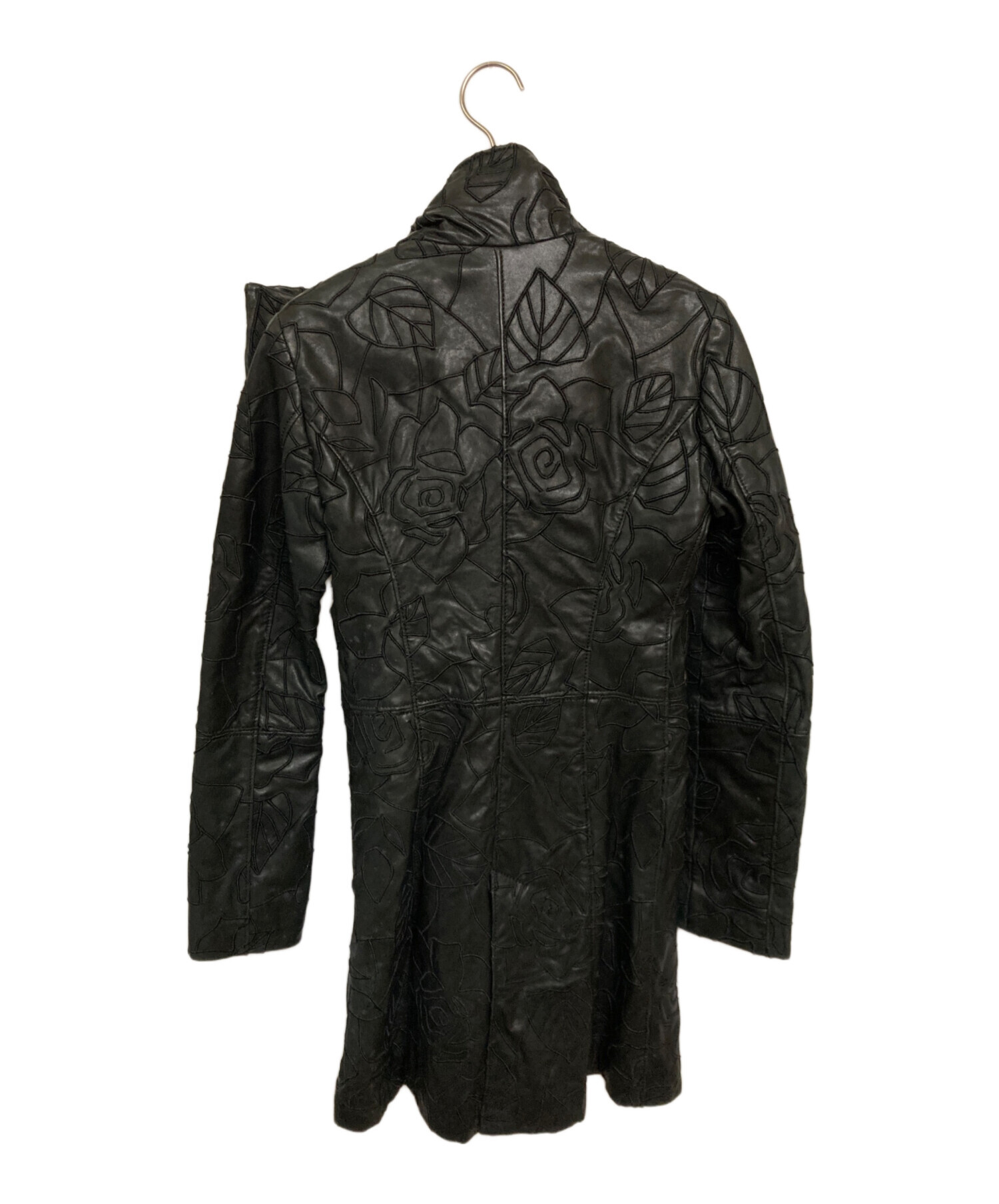 EMPORIO ARMANI 羊革 ラムレザー コート メンズ L相当 エンポリ 希少 美品 EMPORIO ARMANI 羊革 ロングコート黒 レザーコート ブラック