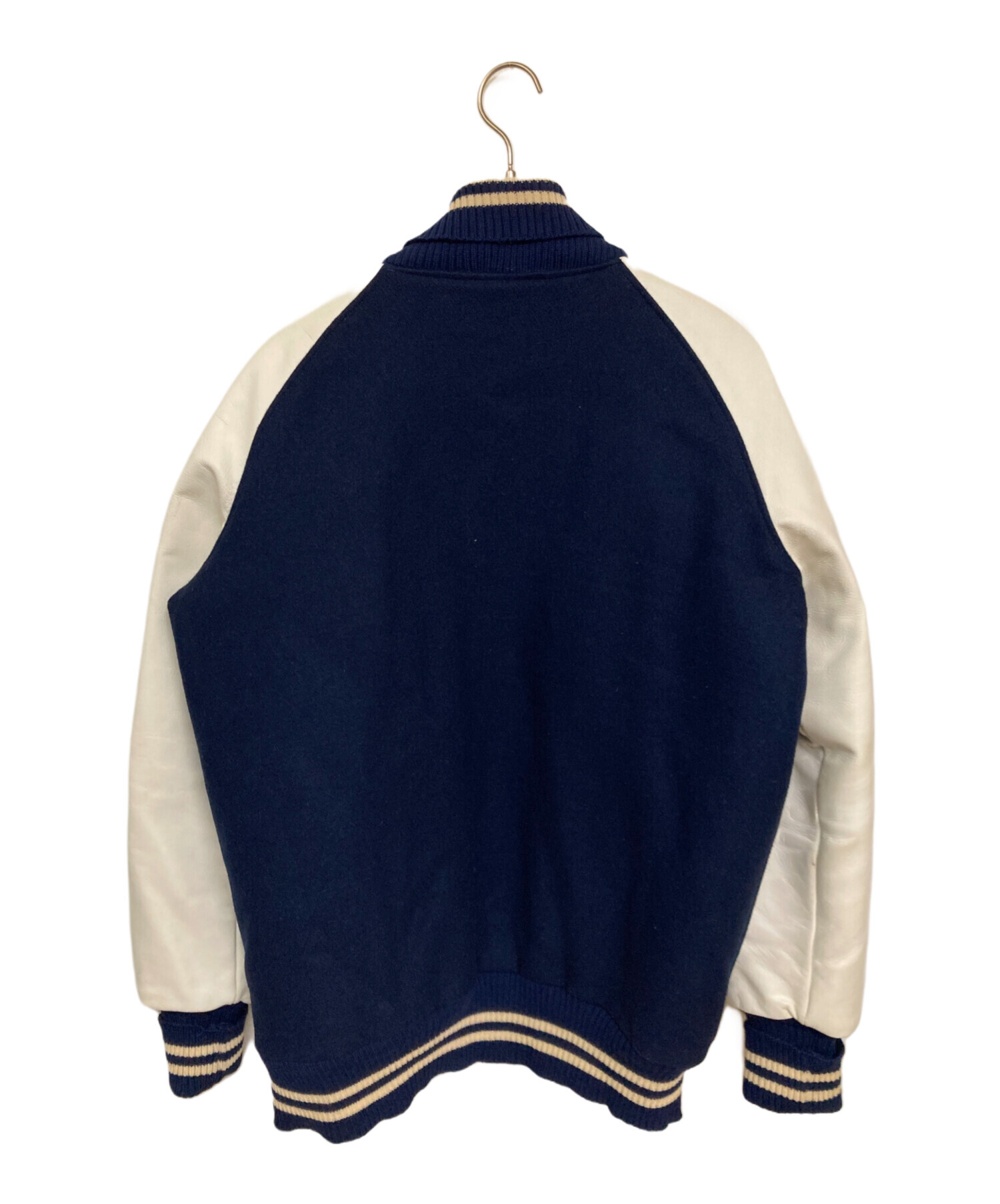 希少 GB Sport ゴールデンベア【M】本革 スタジャン 濃紺×白 ☆美品☆ 中古・古着通販】GB SPORT (ゴールデンベアスポーツ) スタジャン