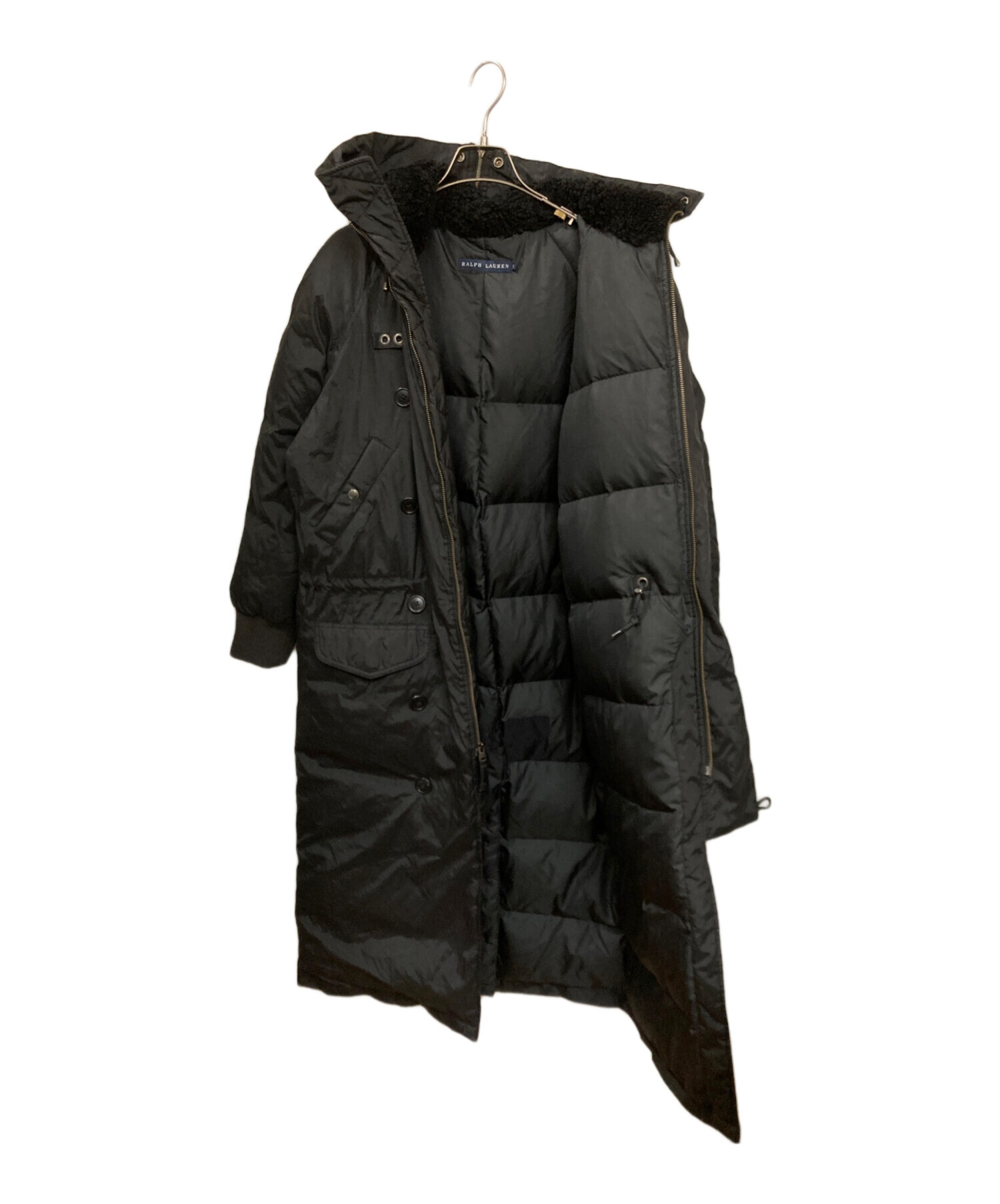 良品 ローレンラルフローレン 大きいサイズ ダウンコート ブラック 19号～ 中古・古着通販】RALPH LAUREN (ラルフローレン) ミリタリーロング