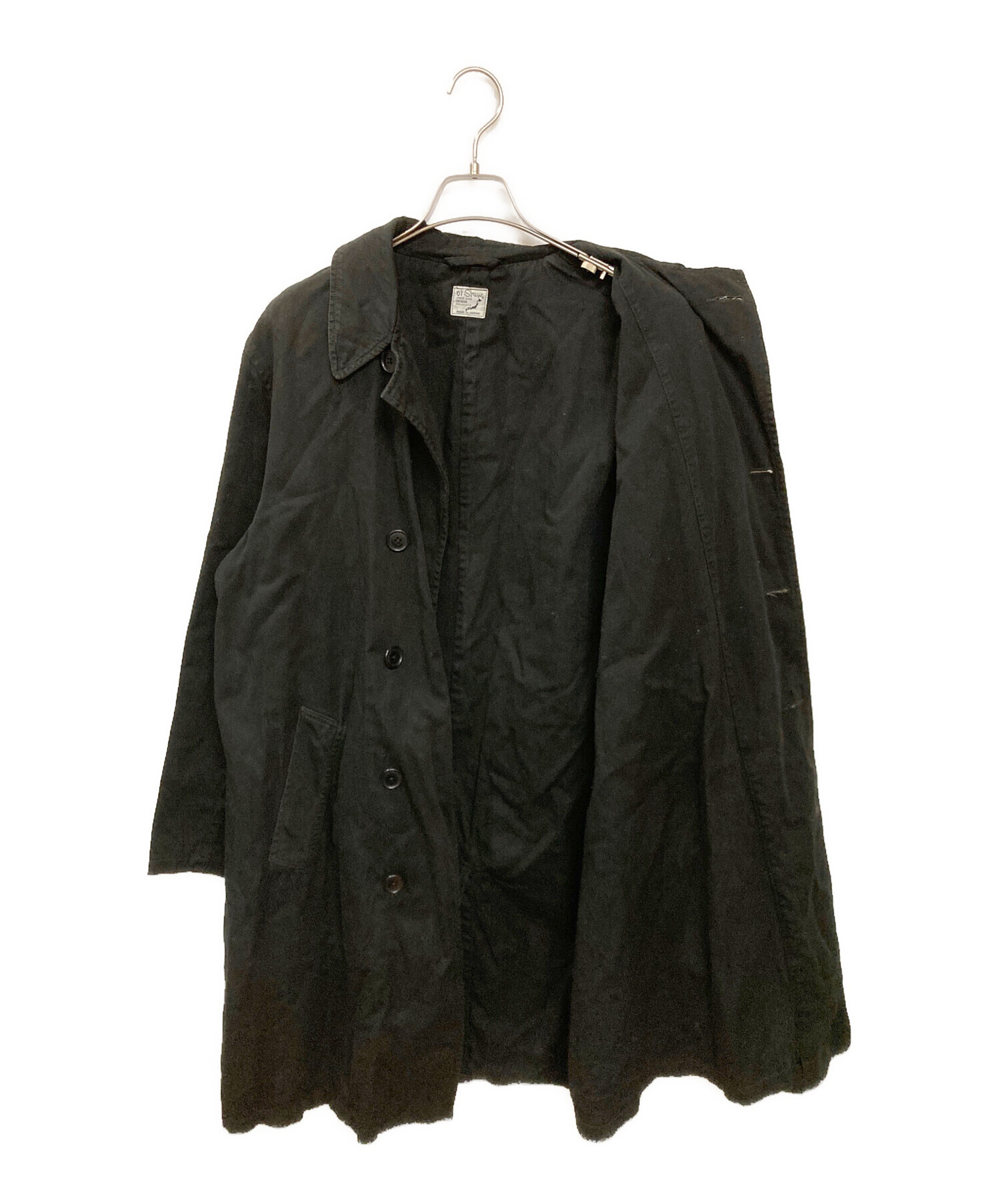 中古・古着通販】orSlow (オアスロウ) ステンカラーコート ブラック