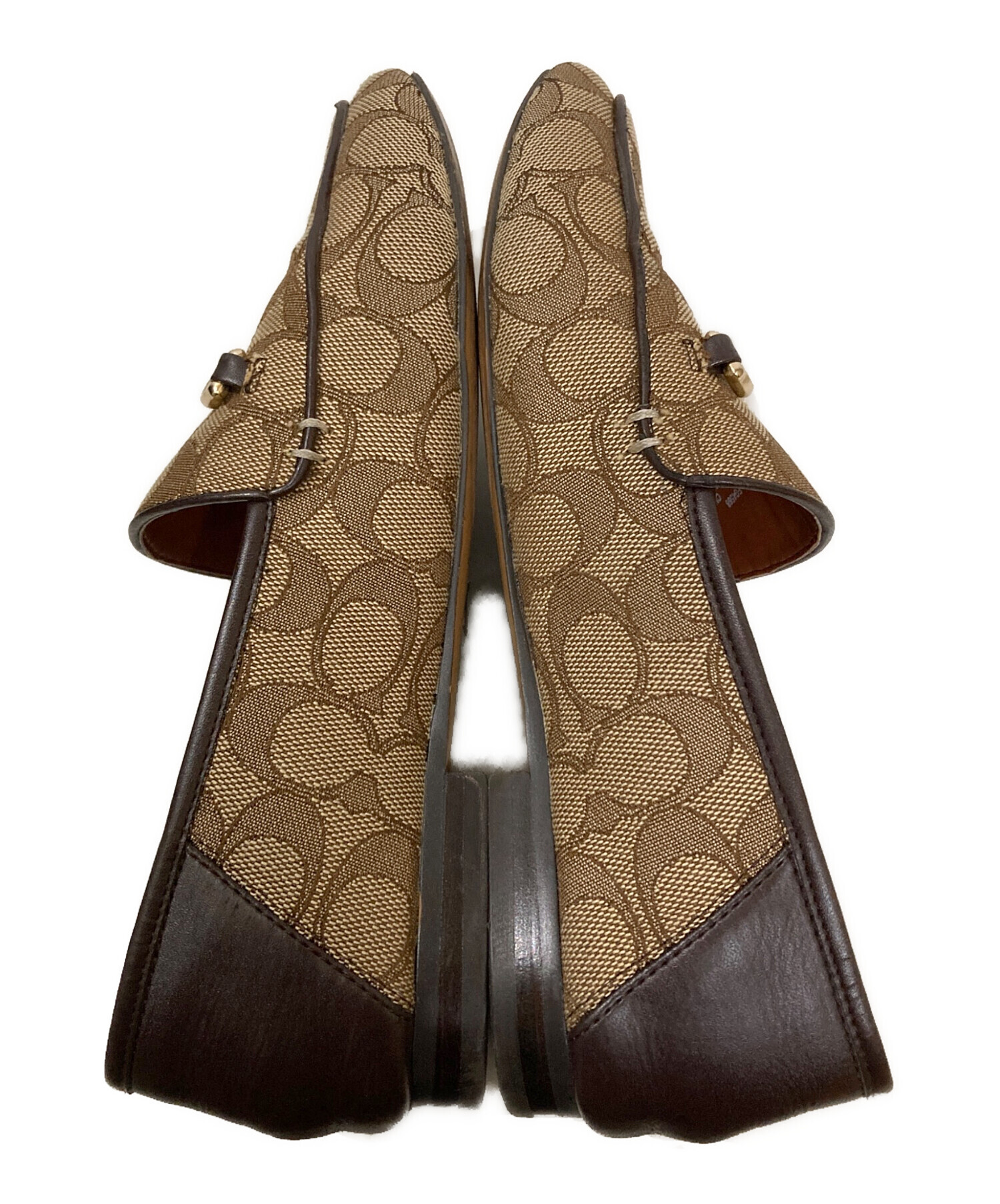 ポ*吉様 COACH ローファー ベージュ/ブラウン（箱付き） COACH