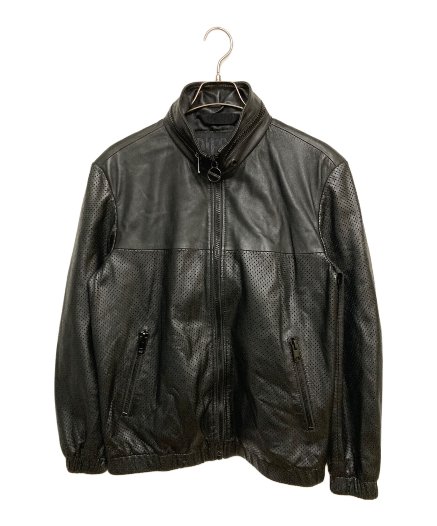 DIESEL レザージャケット サイズM 中古・古着通販】DIESEL (ディーゼル) パンチングレザージャケット