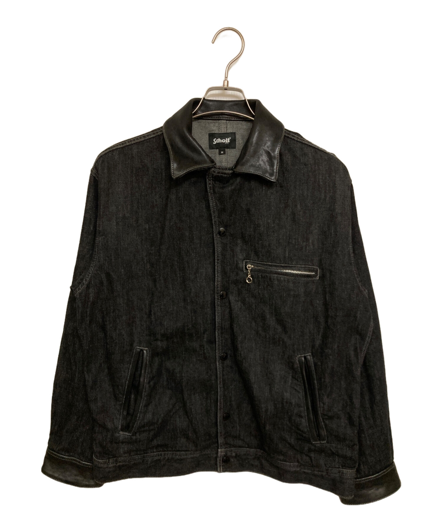 Schott ショット　ネップブラックデニム ワークジャケット定価39600円 中古・古着通販】Schott (ショット) ネップブラックデニム ワーク