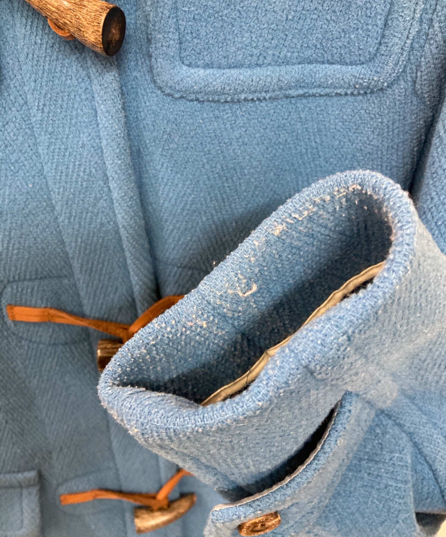 英国製 OLD ENGLAND ダッフルコート サックスブルー 旧タグ　美品 英国製 OLD ENGLAND ダッフルコート サックスブルー 旧タグ 美品 2026