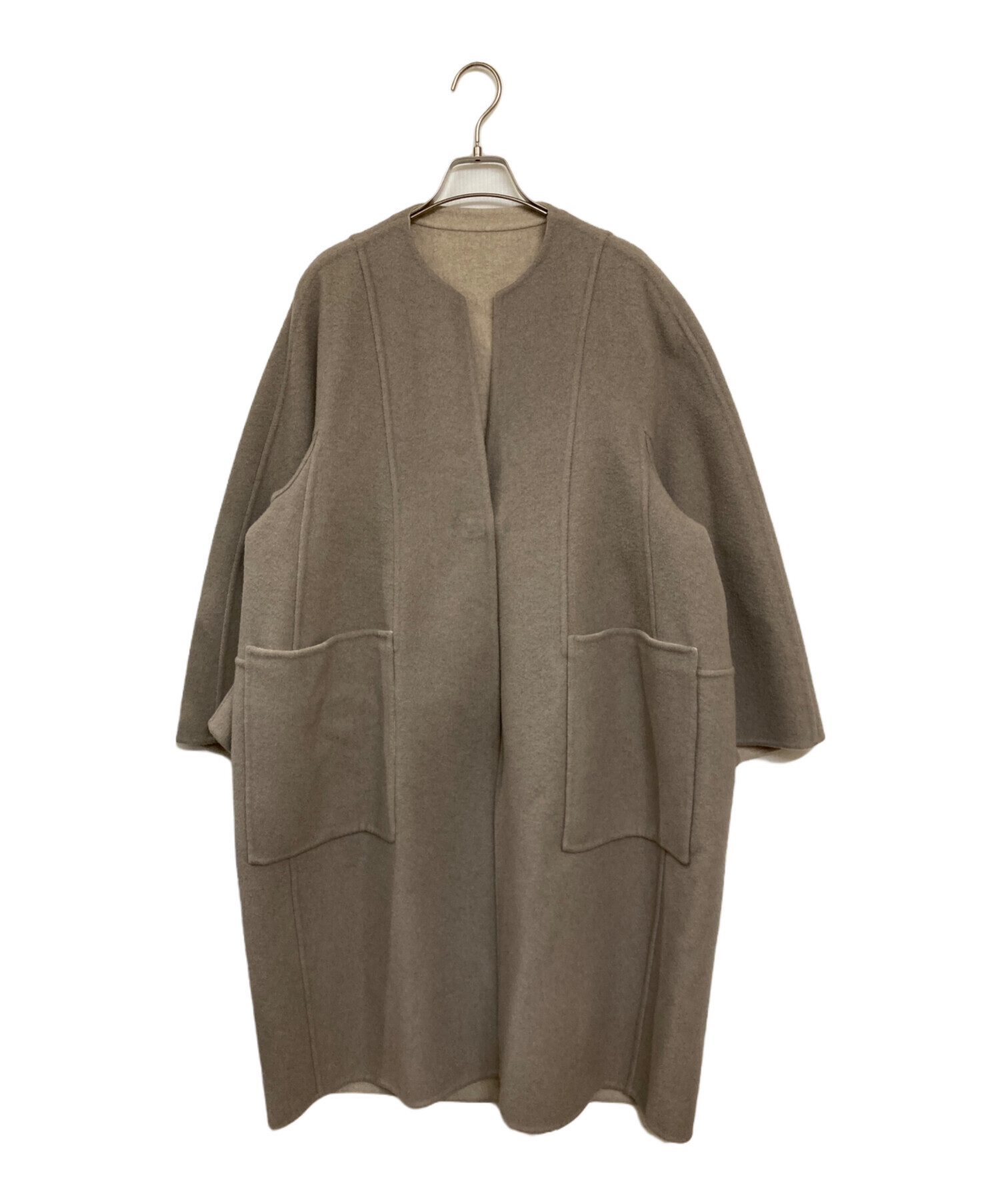 中古・古着通販】Drawer (ドゥロワー) ウールカシミヤリバーノーカラー