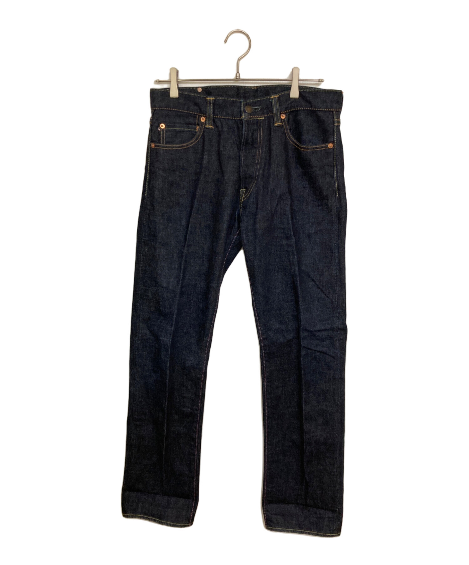 ストレートデニム インディゴ 桃太郎ジーンズ 中古・古着通販】MOMOTARO JEANS (桃太郎ジーンズ) 銅丹特濃タイト