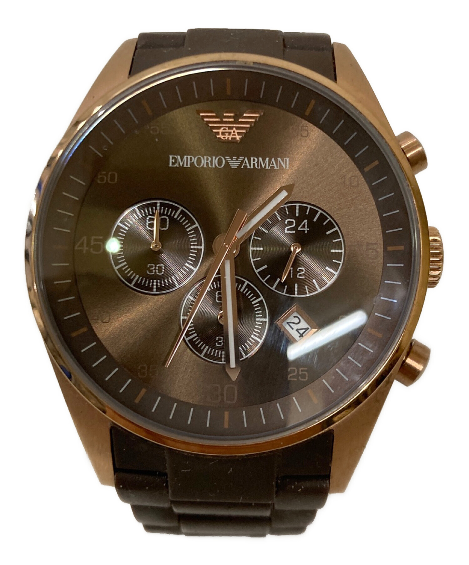 【加古川店】 中古 Emporio Armani | エンポリオ・アルマーニ 腕時計 AR5890 ブラウン 【131】 エンポリオアルマーニ 腕時計 タジオ AR5890 ブラウン×ブラウン