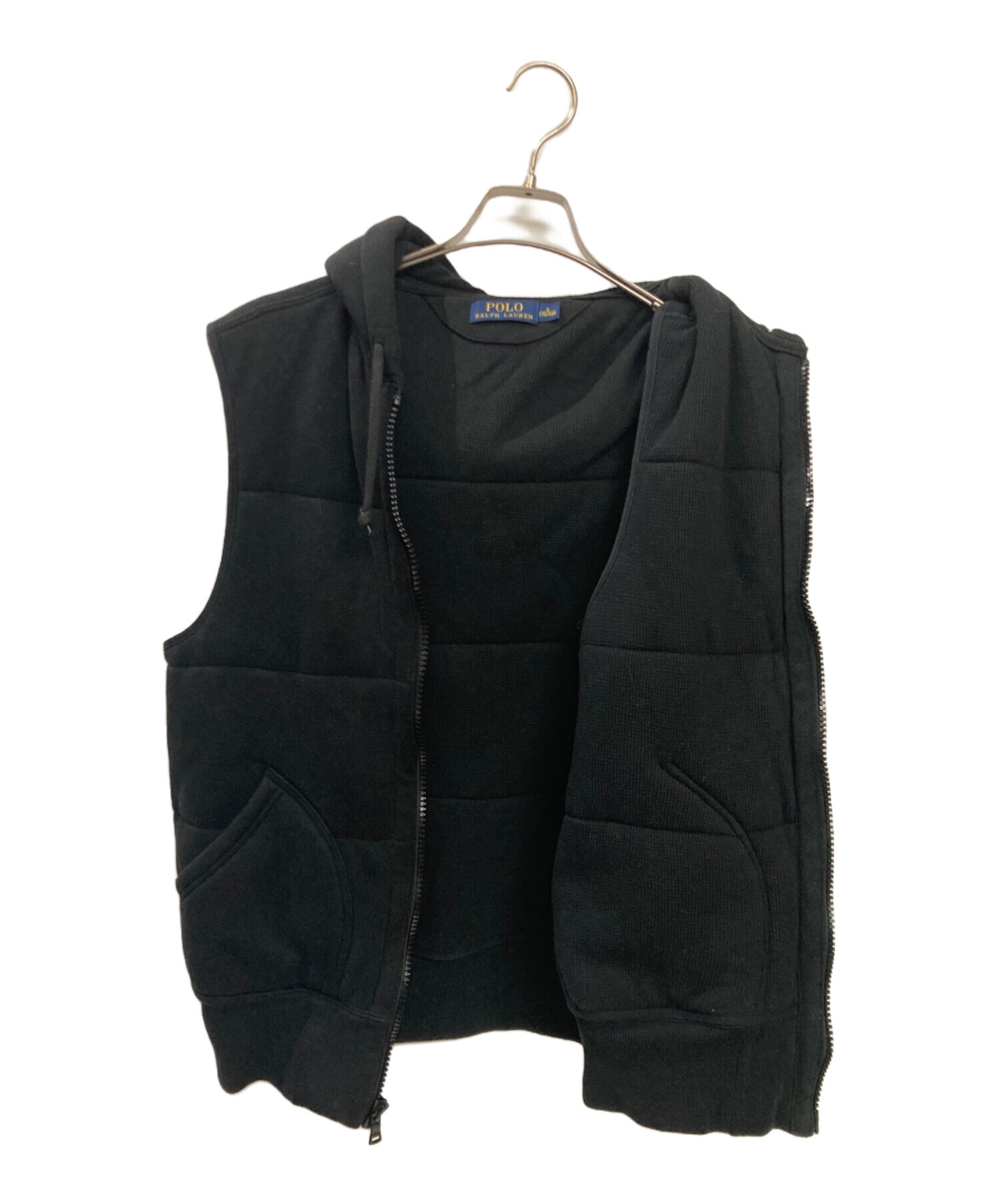Polo Ralph Lauren ブラック フード付きベスト 中古・古着通販】POLO RALPH LAUREN (ポロ・ラルフローレン