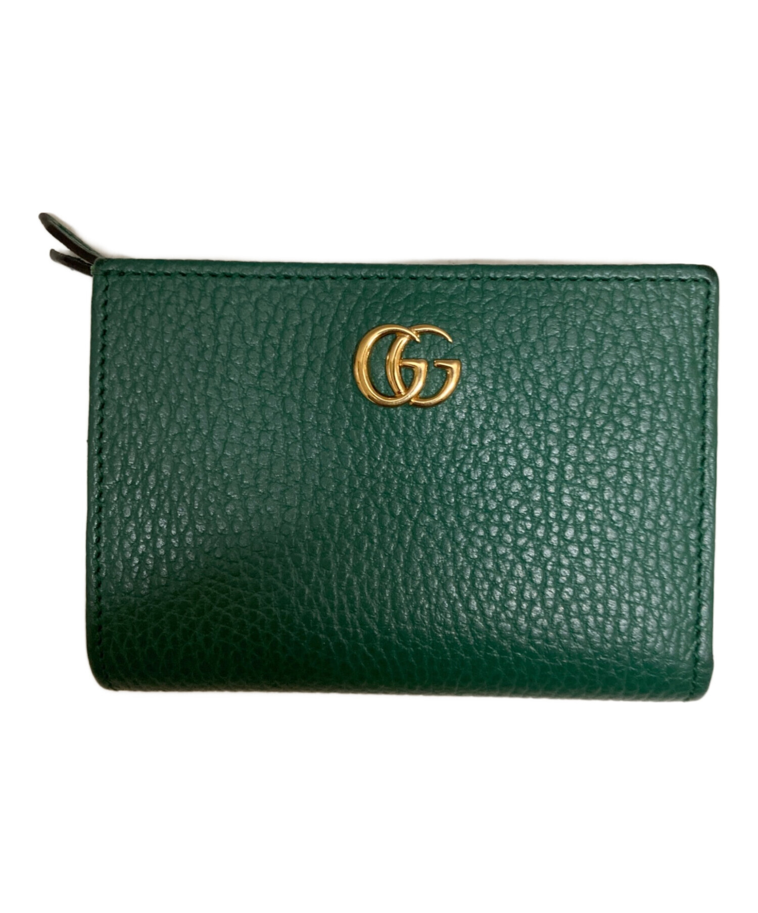 【正規品】GUCCI グッチ GGロゴ 三つ折り財布 コンパクト グリーン No.152【超美品】GUCCI グッチ 二つ折り財布 GGエンボス 625555 ラバー