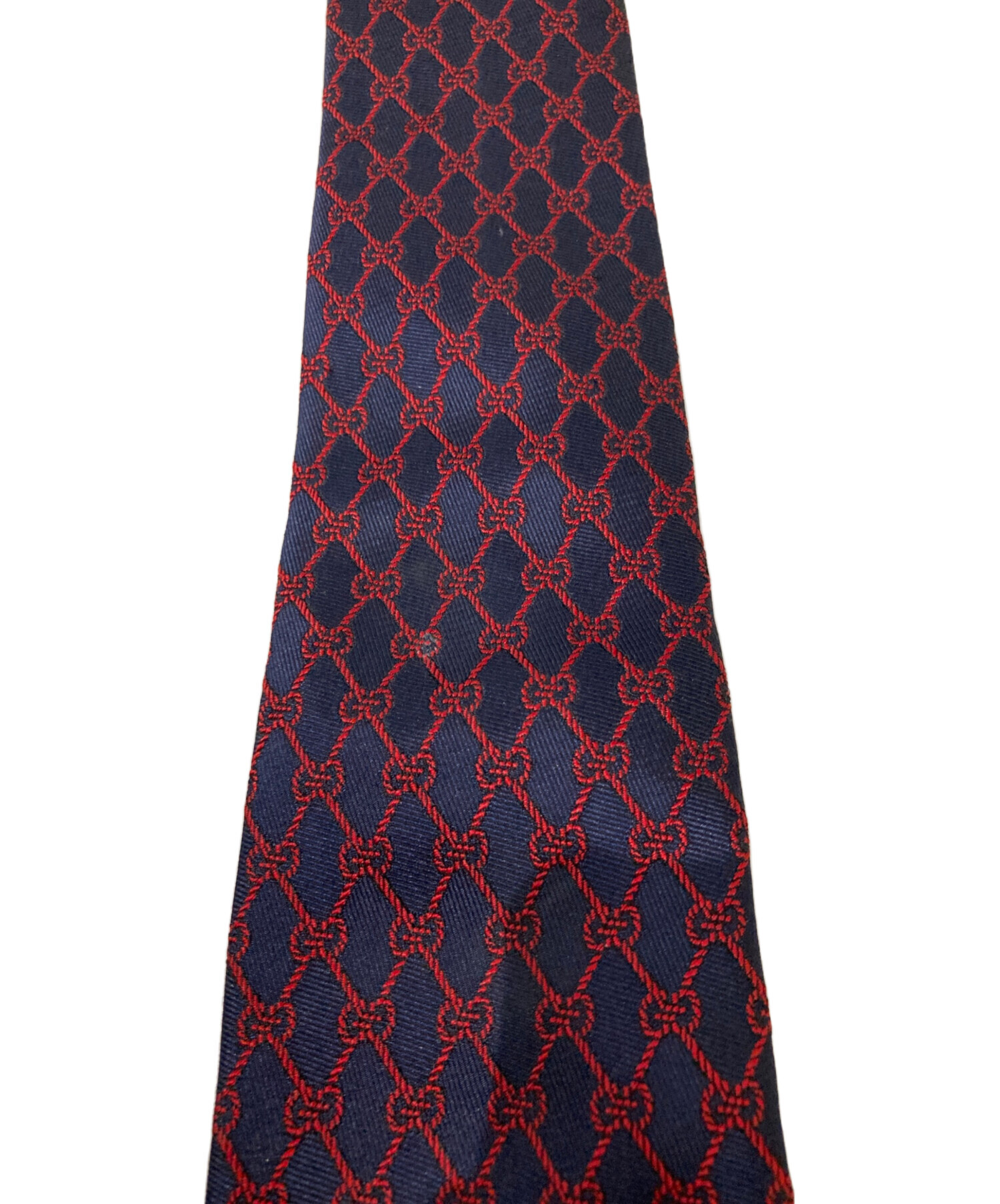 中古・古着通販】GUCCI (グッチ) GG総柄ネクタイ レッド×ネイビー 