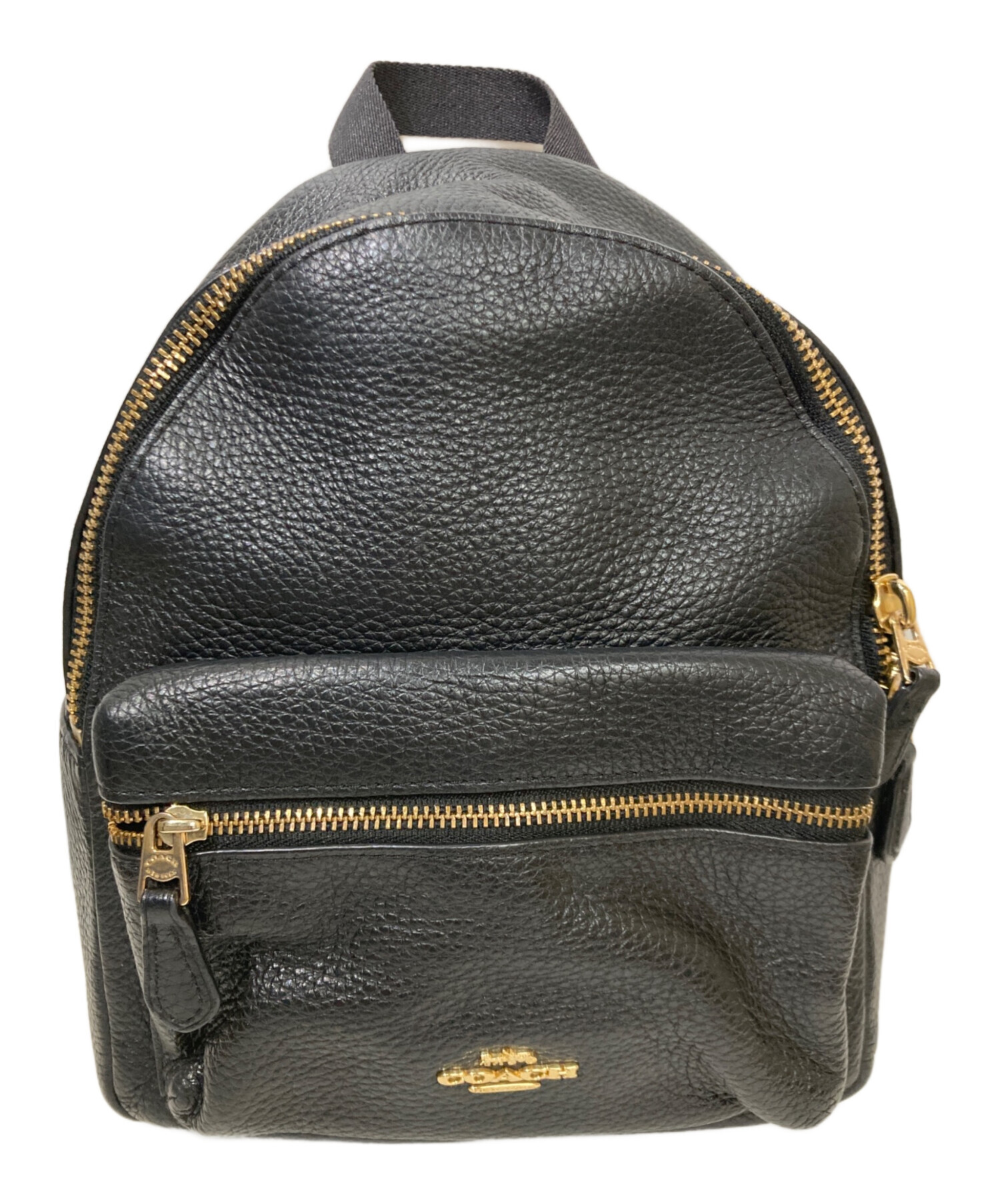 COACH レザーミニリュック 中古・古着通販】COACH (コーチ) レザーミニバックパック ブラック