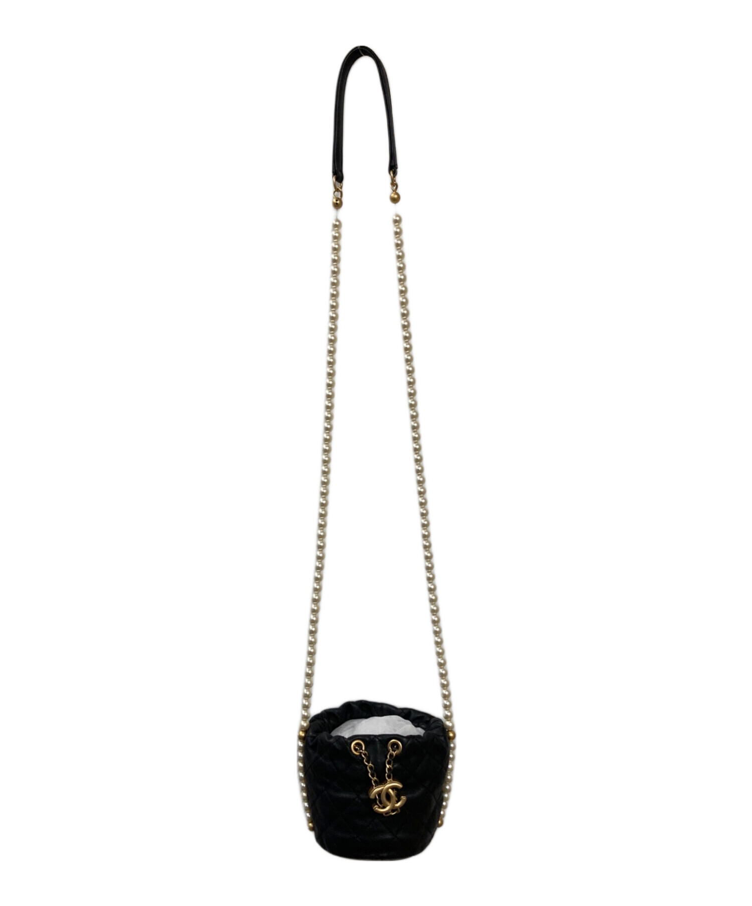 中古・古着通販】CHANEL (シャネル) フェイクパールチェーンショルダー