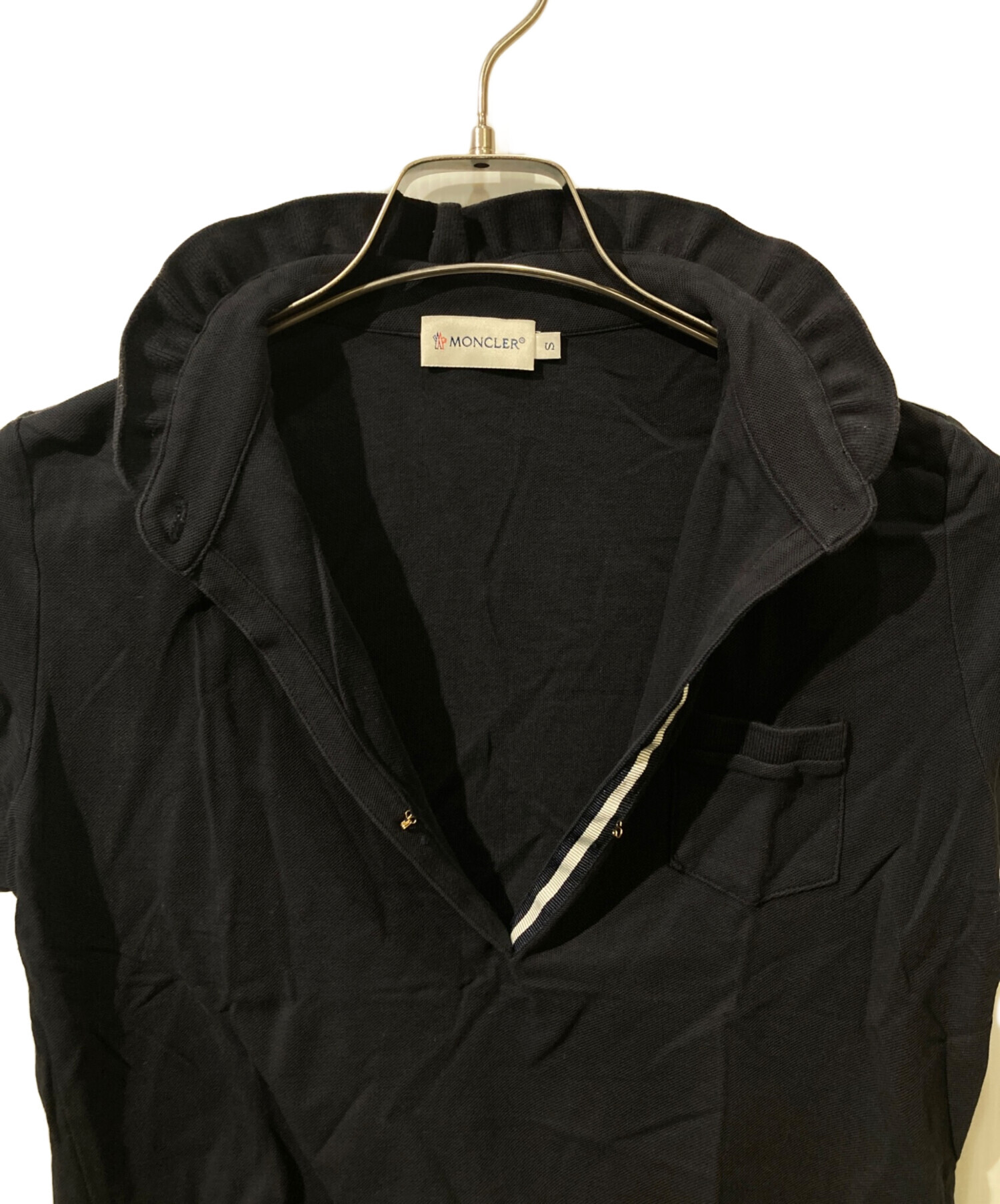 【★お値下げご依頼、承ります！！★】MONCLER ネイビー ポロシャツ 中古・古着通販】MONCLER (モンクレール) フリルカラーポロシャツ