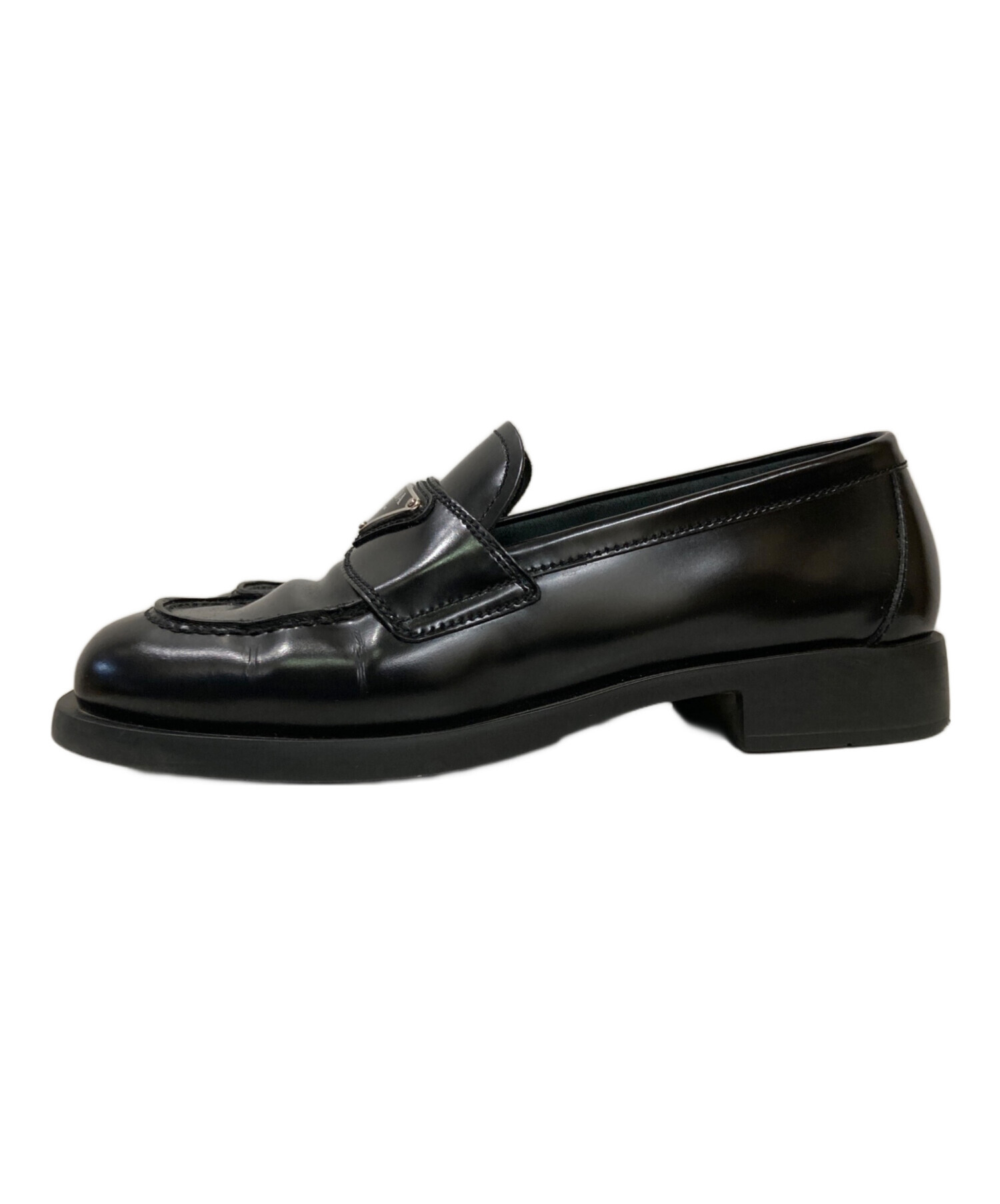 PRADA プラダ ロゴローファー ドレスシューズ アーカイブ 00s 90s 中古・古着通販】PRADA (プラダ) トライアングルロゴ ブラッシュド