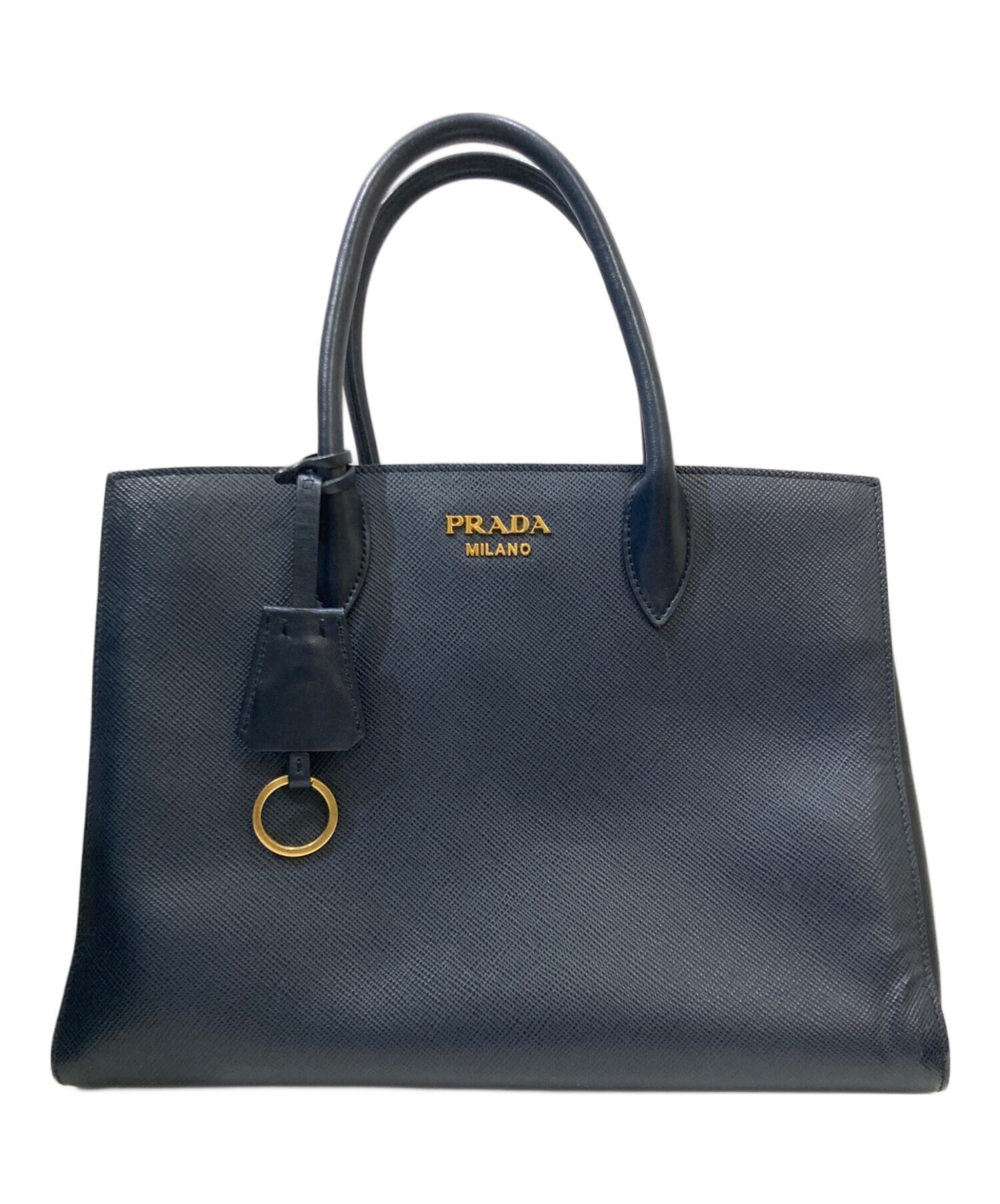 中古・古着通販】PRADA (プラダ) サフィアーノ 2WAYバッグ ネイビー 中古・古着通販】PRADA (プラダ) サフィアーノ 2WAYバッグ ネイビー