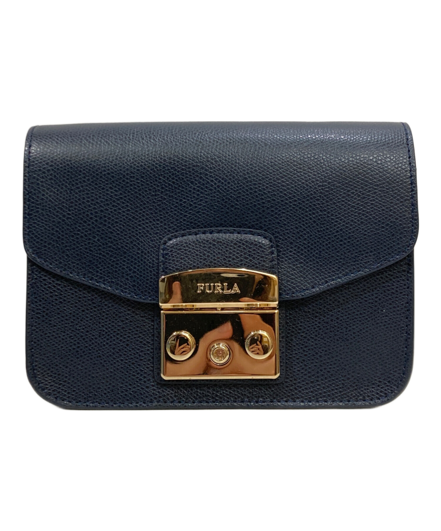 【used】FURLA メトロポリス ネイビー ポシェット 中古・古着通販】FURLA (フルラ) メトロポリスショルダーバッグ