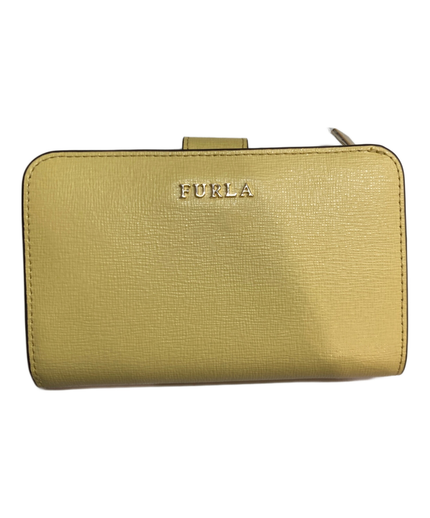 新品 FURLA  バビロン コンパクト ラウンド 折り財布 イエロー 春色 中古・古着通販】FURLA (フルラ) バビロン/2つ折り財布 イエロー 未