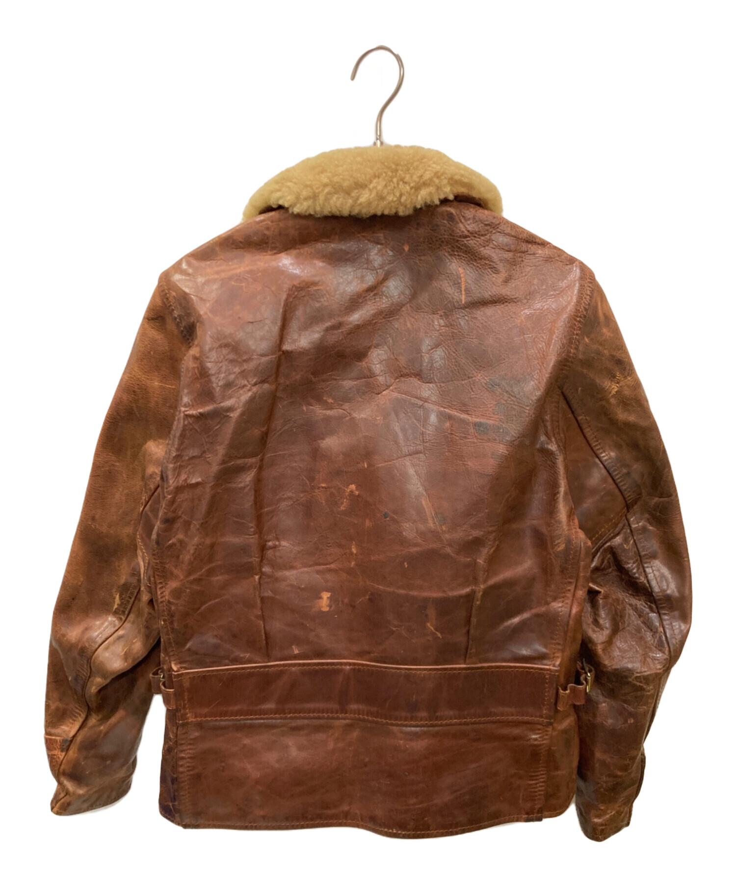 中古・古着通販】Aero LEATHER (エアロレザー) ハーフベルト 襟ボア