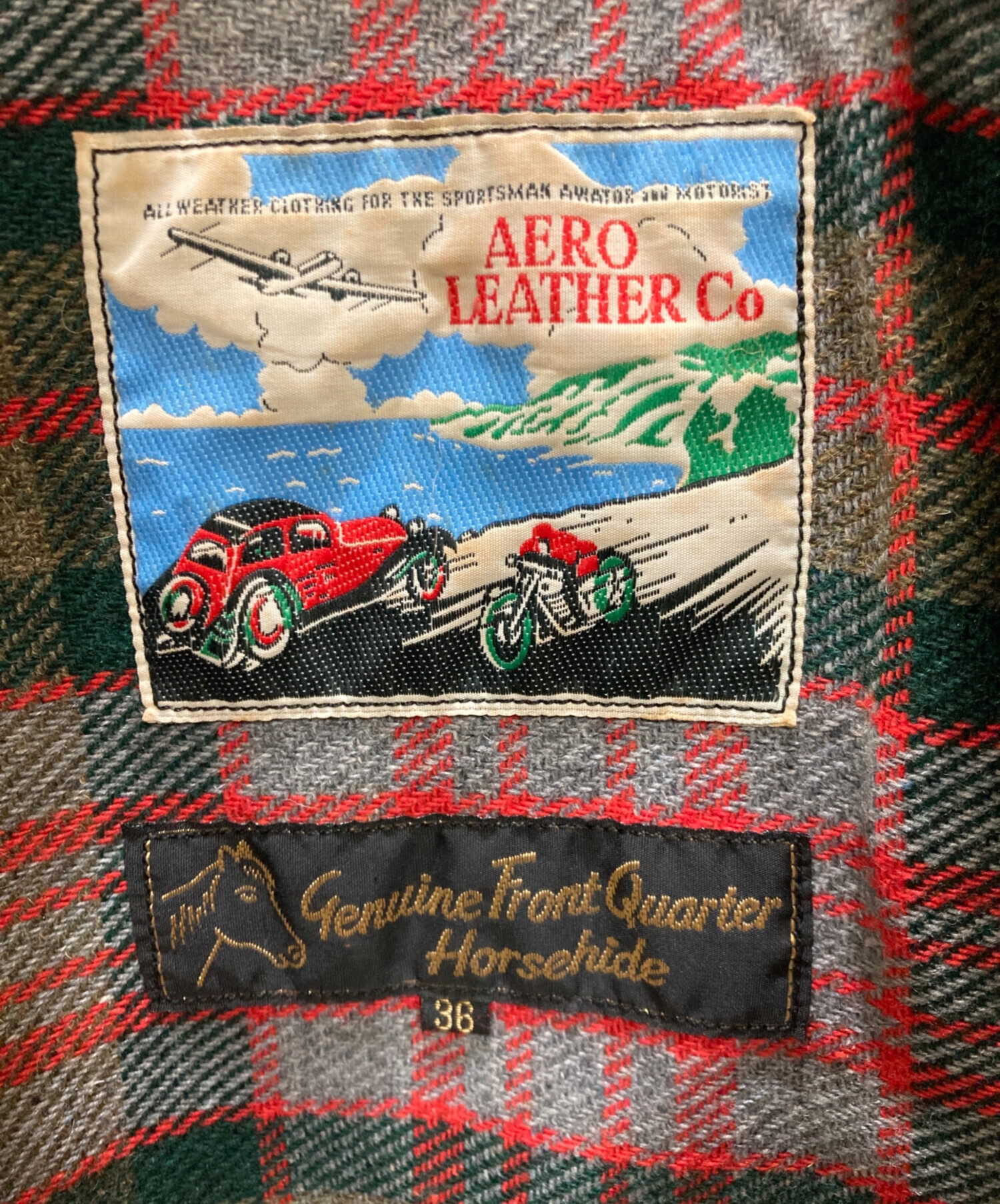 中古・古着通販】Aero LEATHER (エアロレザー) ハーフベルト 襟ボア