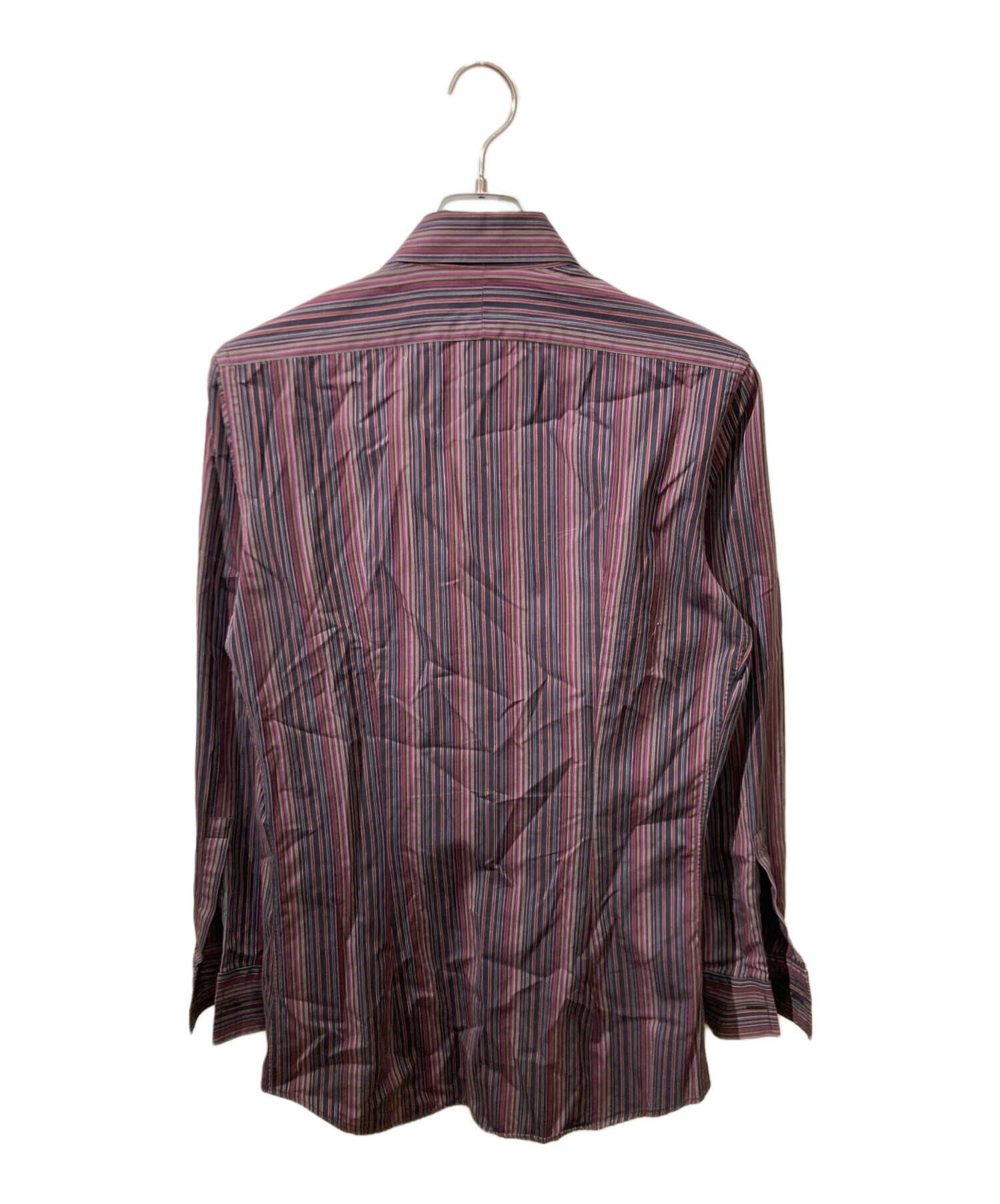 中古・古着通販】PRADA (プラダ) カフスストライプシャツ レッド