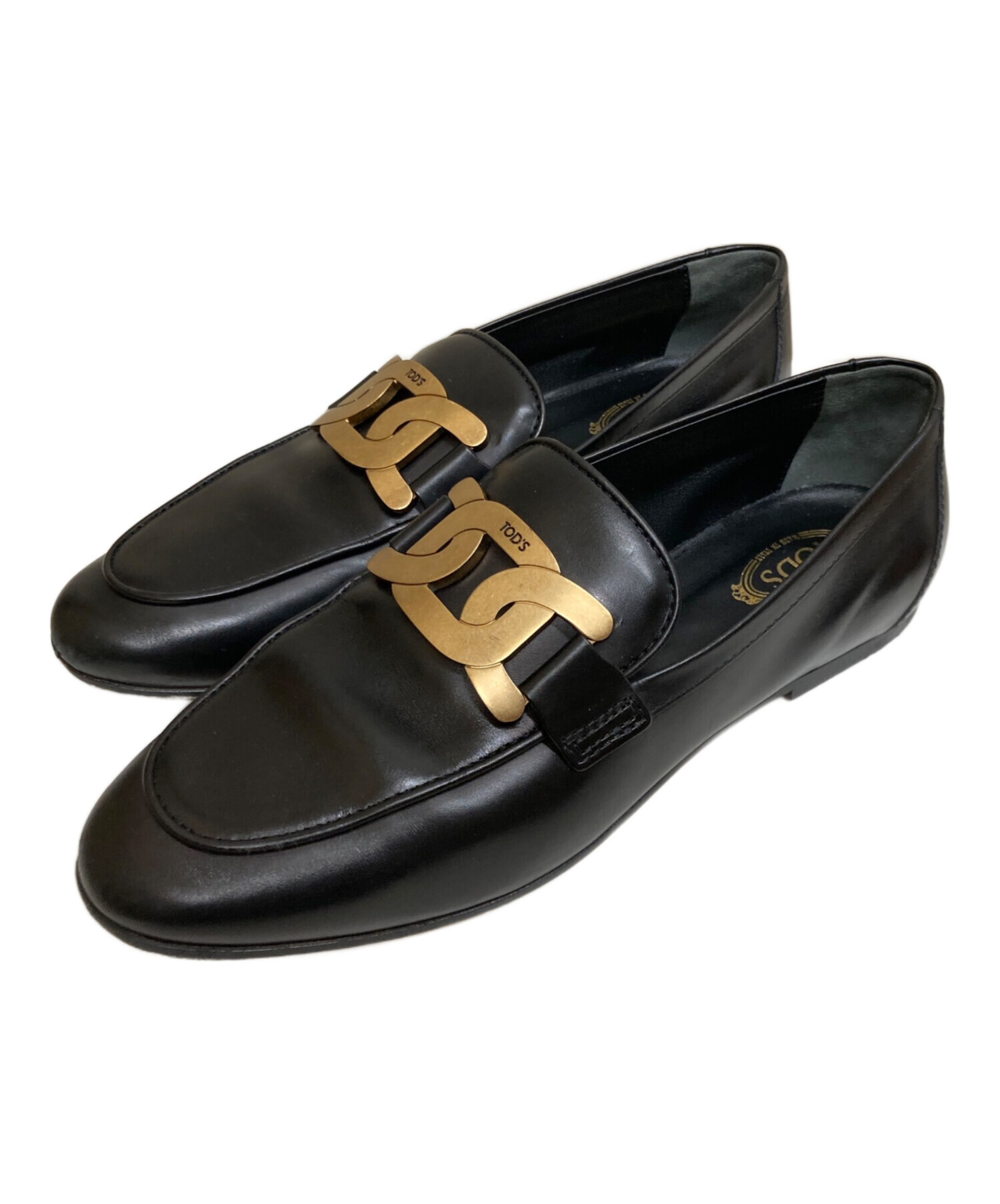 中古・古着通販】TOD'S (トッズ) KATE LEATHER LOAFERS ブラック 中古・古着通販】TOD'S (トッズ) KATE LEATHER LOAFERS ブラック
