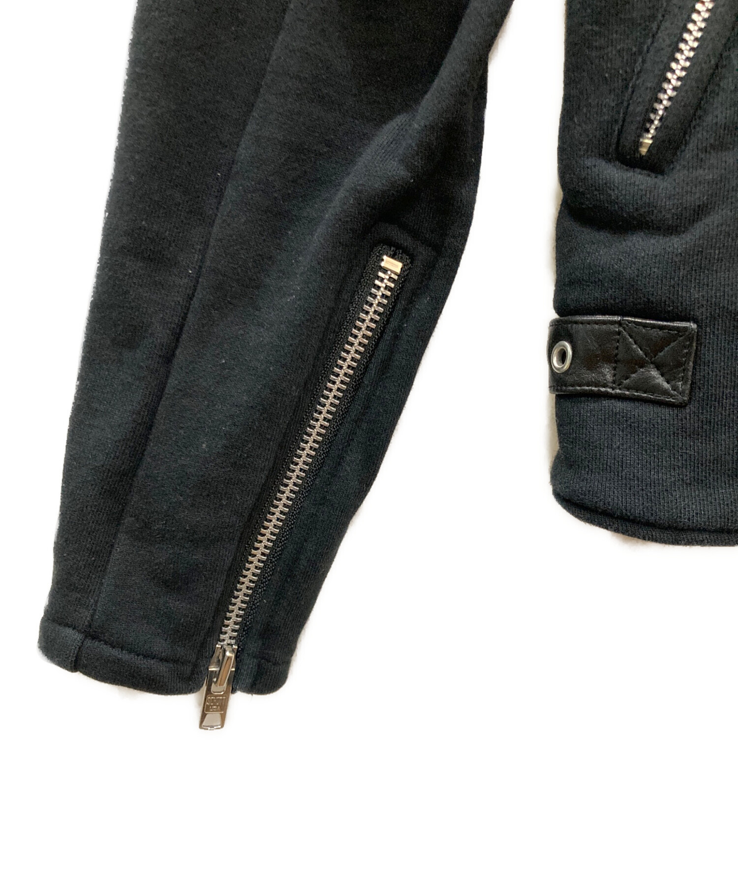 Schott ブラック ダブルライダース 38 LONG 中古・古着通販】Schott (ショット) スウェットダブルライダース