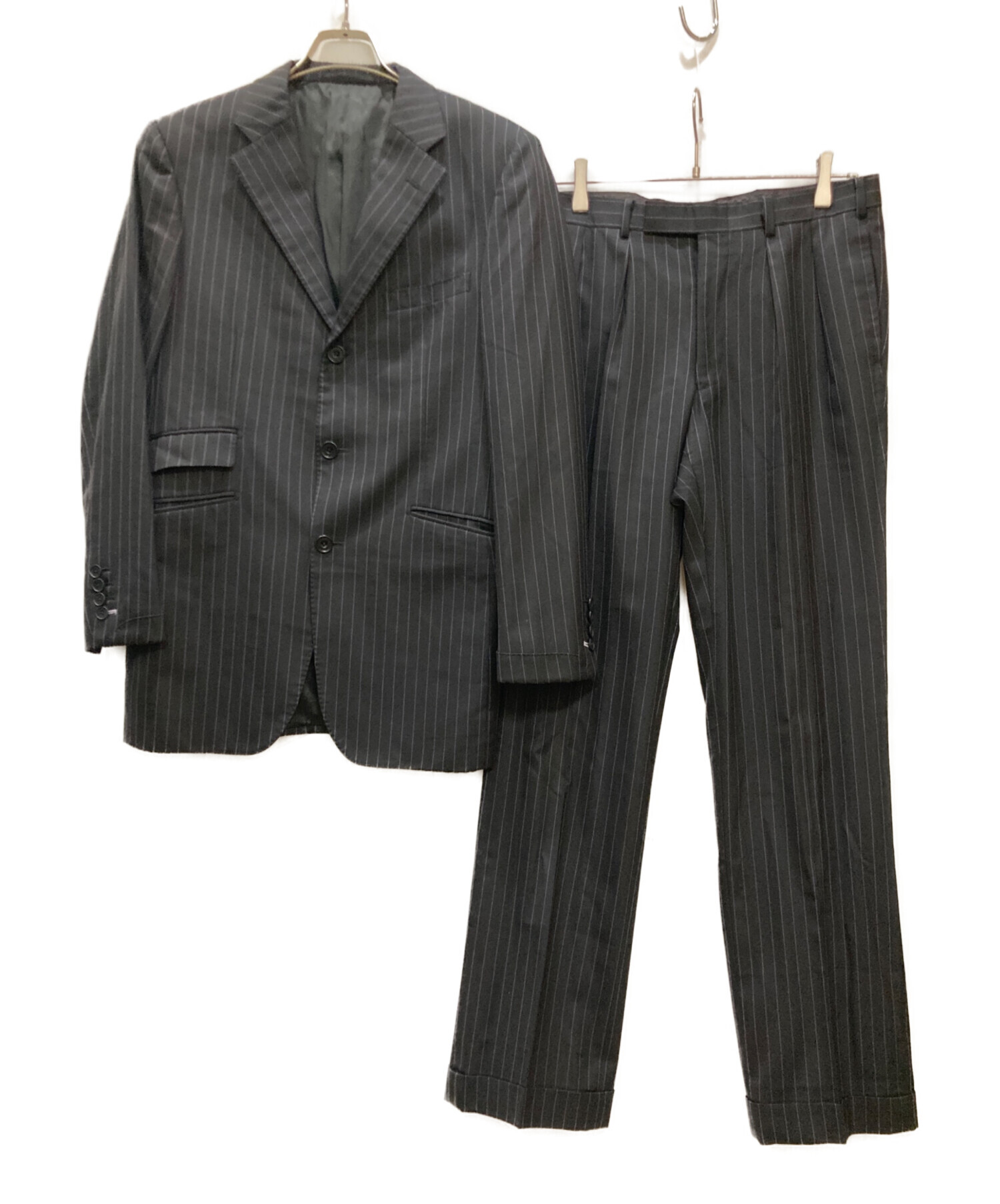 648!BURBERRY BLACK LABEL スーツ super100s 中古・古着通販】BURBERRY BLACK LABEL (バーバリーブラックレーベル