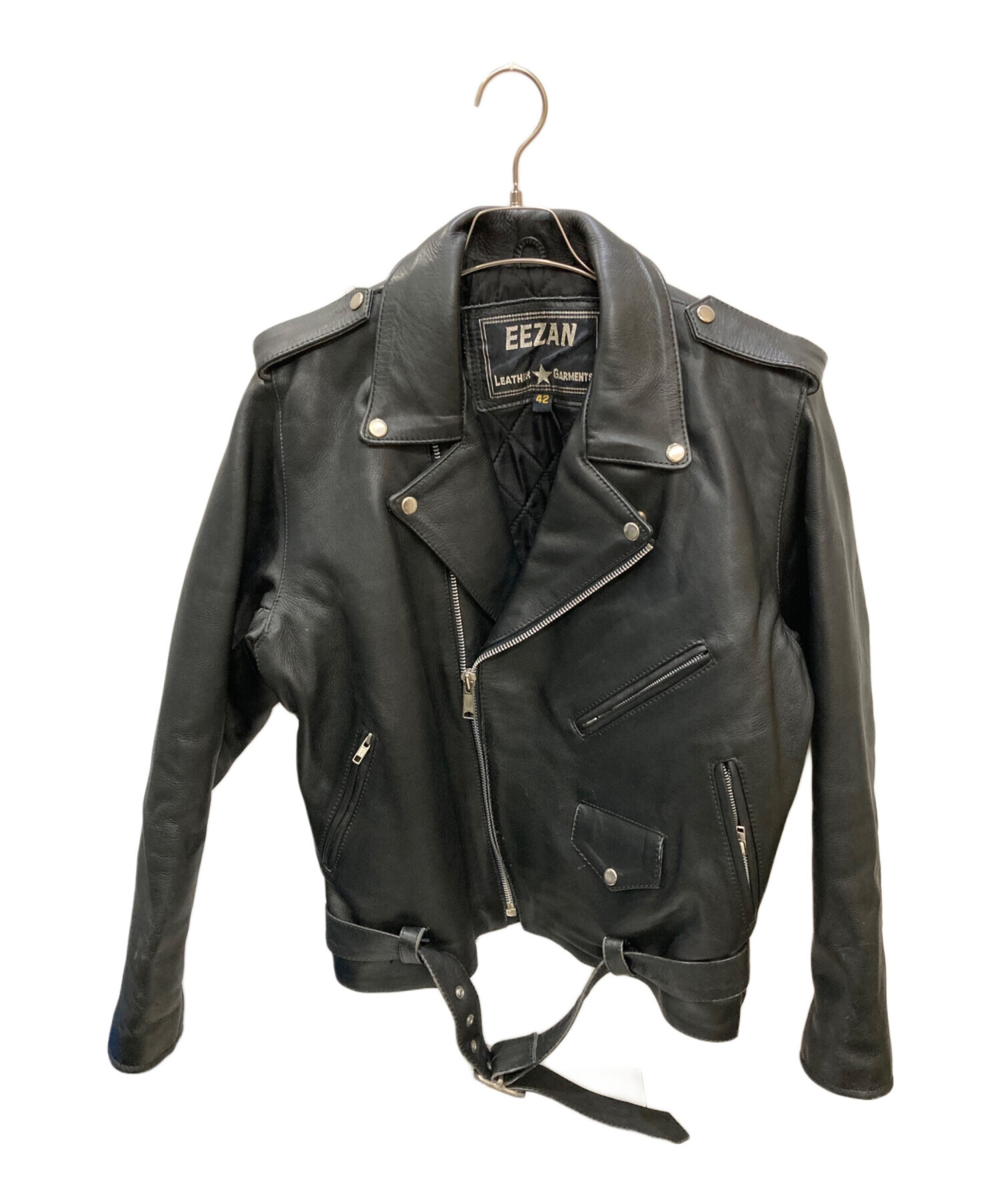 ◎EEZAN イーザン　ライダースジャケット　ダブルレザージャケット 中古・古着通販】EEZAN (イーザン) ダブルライダースジャケット