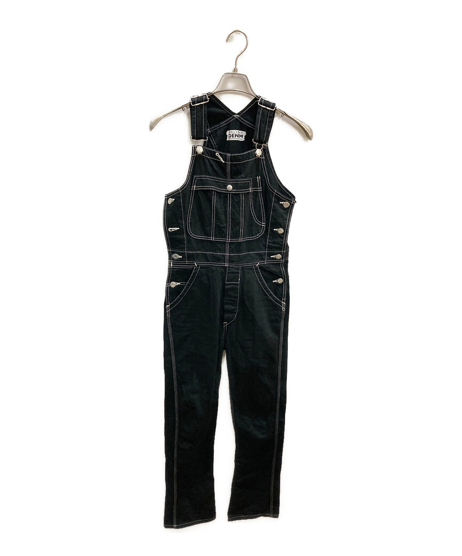 中古・古着通販】holiday (ホリデー) BIG DENIM OVER-ALL ブラック