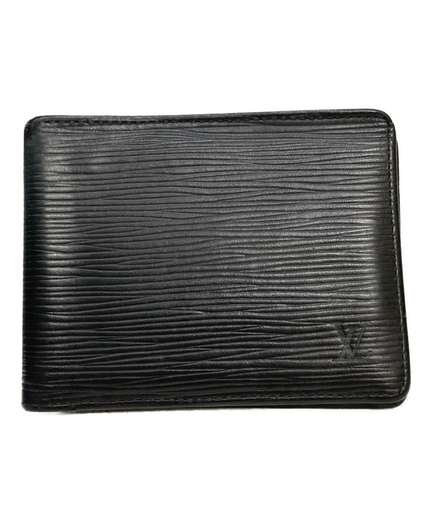 たばこ取扱店　LOUIS VUITTON ブラック 二つ折り財布 中古・古着通販】LOUIS VUITTON (ルイ ヴィトン) 2つ折り財布 ブラック