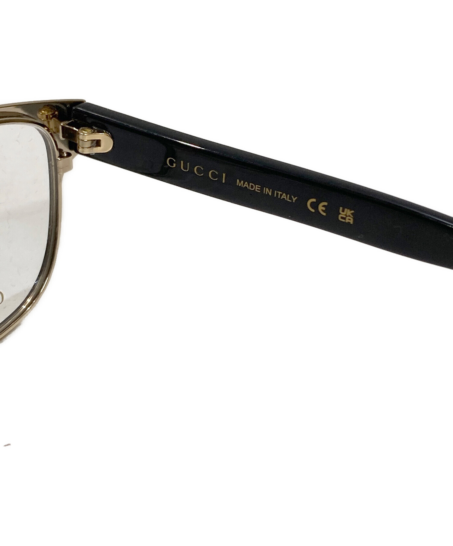 中古・古着通販】GUCCI (グッチ) シェリーライン伊達眼鏡 ゴールド