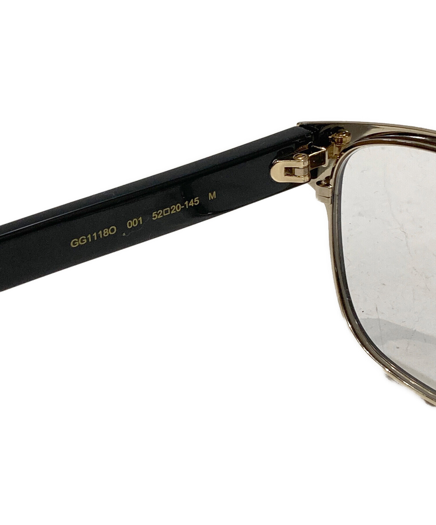 中古・古着通販】GUCCI (グッチ) シェリーライン伊達眼鏡 ゴールド