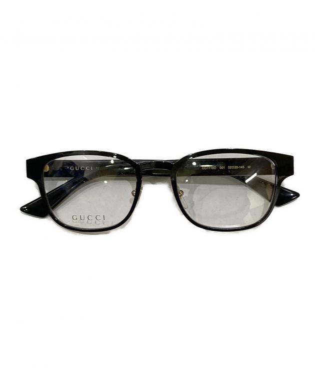 中古・古着通販】GUCCI (グッチ) シェリーライン伊達眼鏡 ゴールド