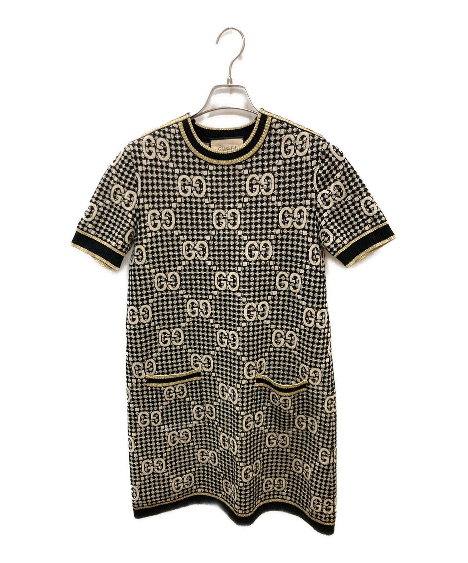 中古・古着通販】GUCCI (グッチ) GGジャガードラメニットワンピース