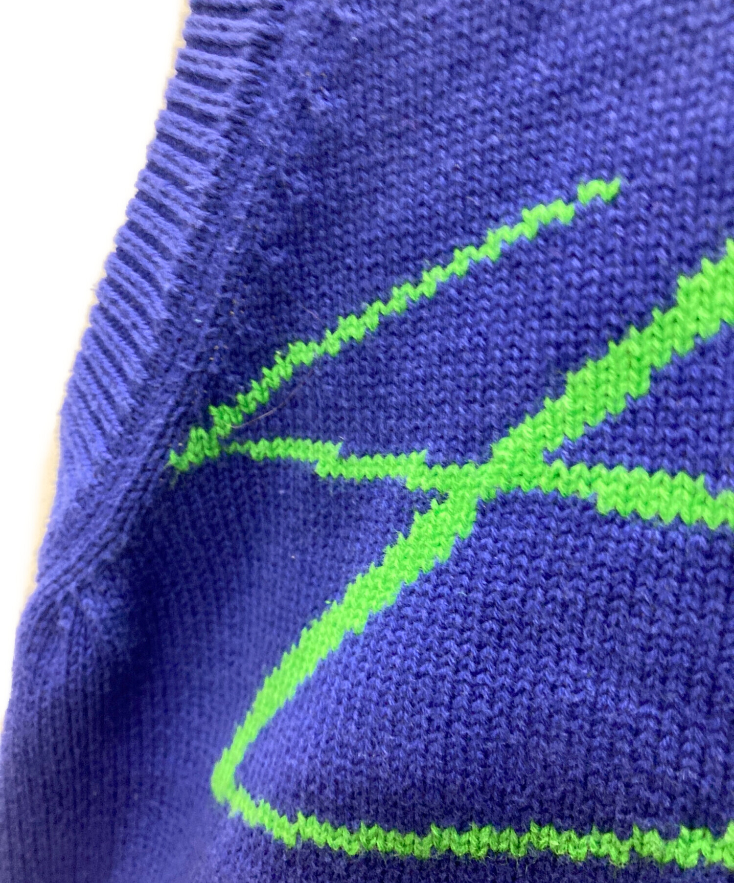 中古・古着通販】stussy (ステューシー) ニットベスト ブルー サイズ:L