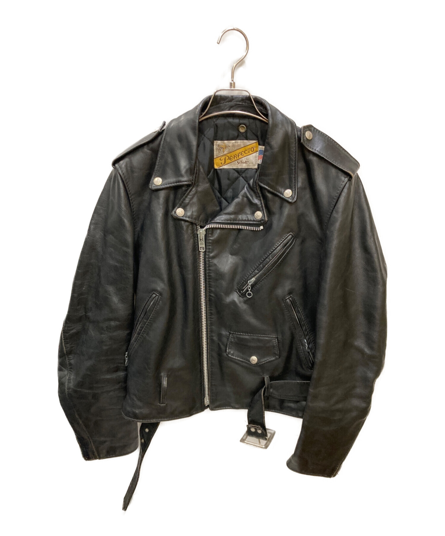 schott ダブルライダース レザージャケット 38 中古・古着通販】Schott (ショット) レザーダブルライダースジャケット