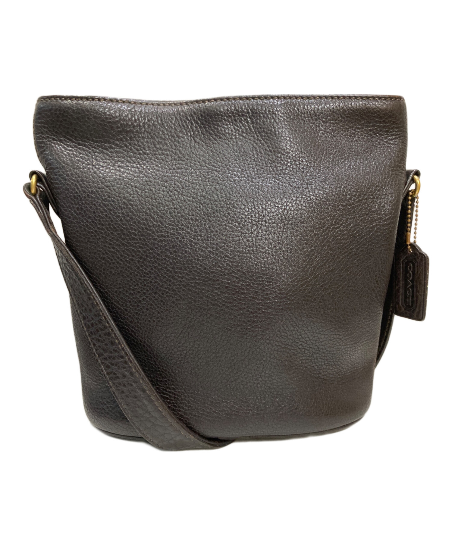 中古・古着通販】COACH (コーチ) レザーショルダーバッグ ブラウン