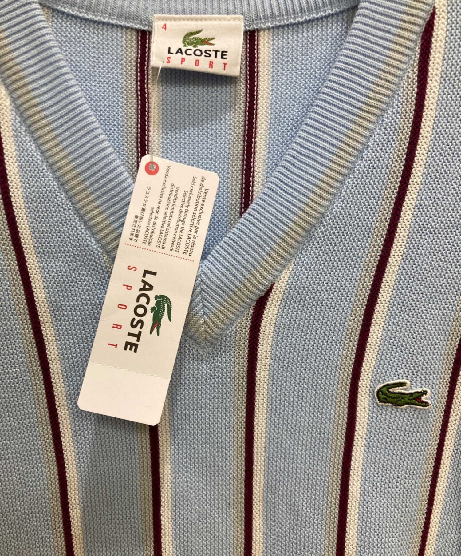 LACOSTE ベスト 中古・古着通販】LACOSTE (ラコステ) ニットベスト ブルー サイズ:SIZE