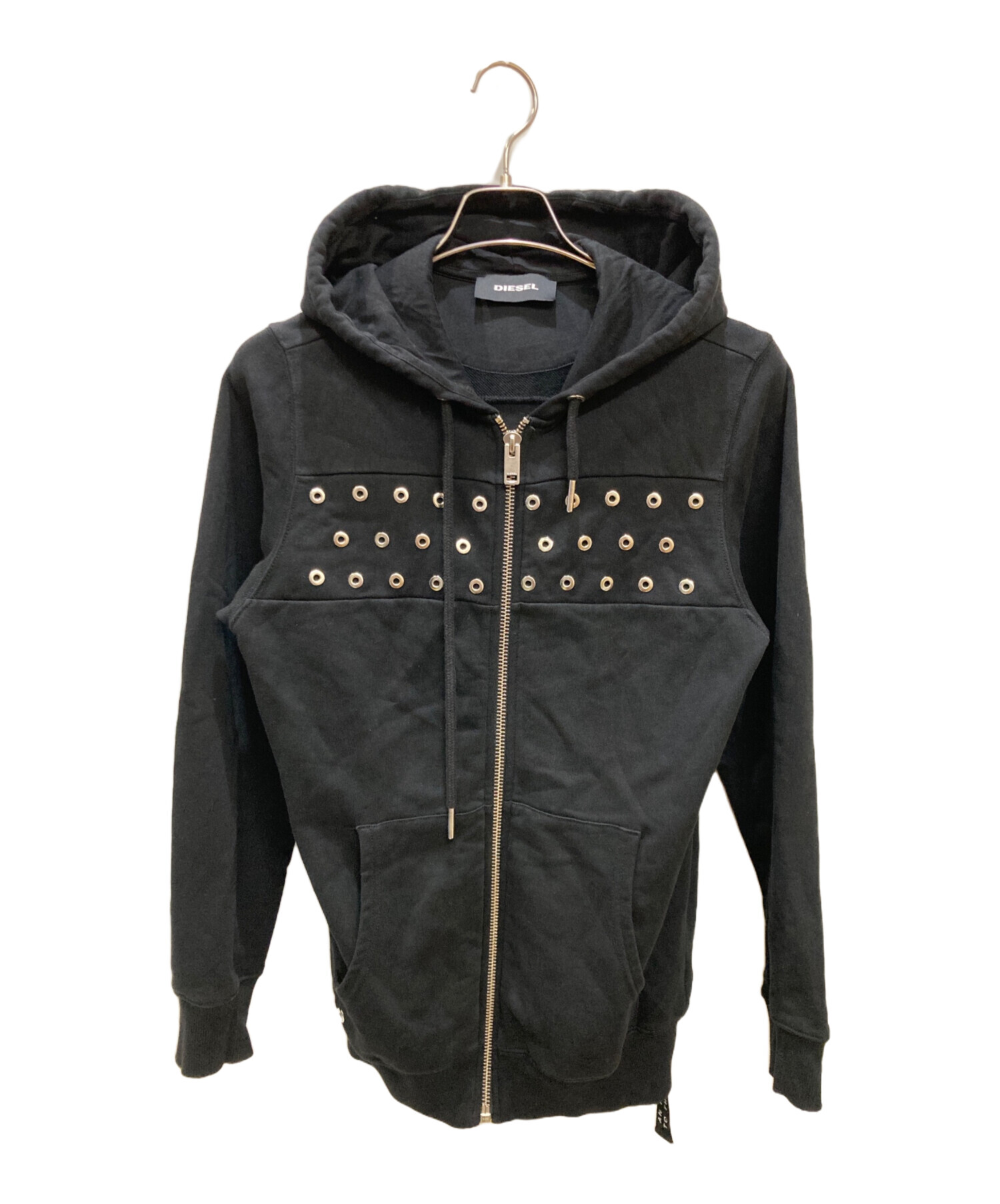 DIESEL サイドロゴテープパーカー新品未使用 中古・古着通販】DIESEL (ディーゼル) ハトメデザインジップパーカー