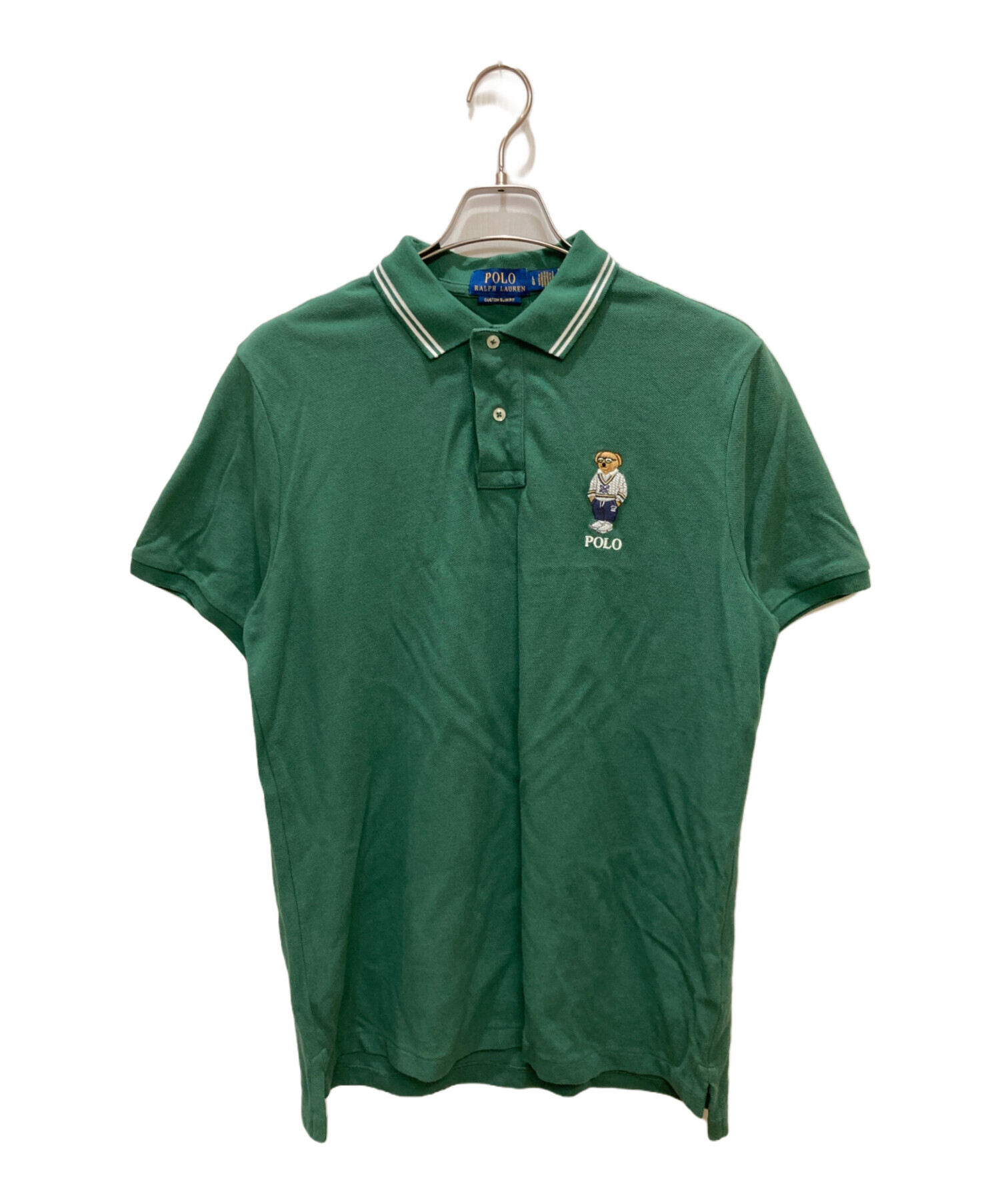 人気 ラルフローレン ネルシャツ XL相当 グリーン 無地 刺繍 ポロベア 古着 中古・古着通販】POLO RALPH LAUREN (ポロ・ラルフローレン) ポロベア