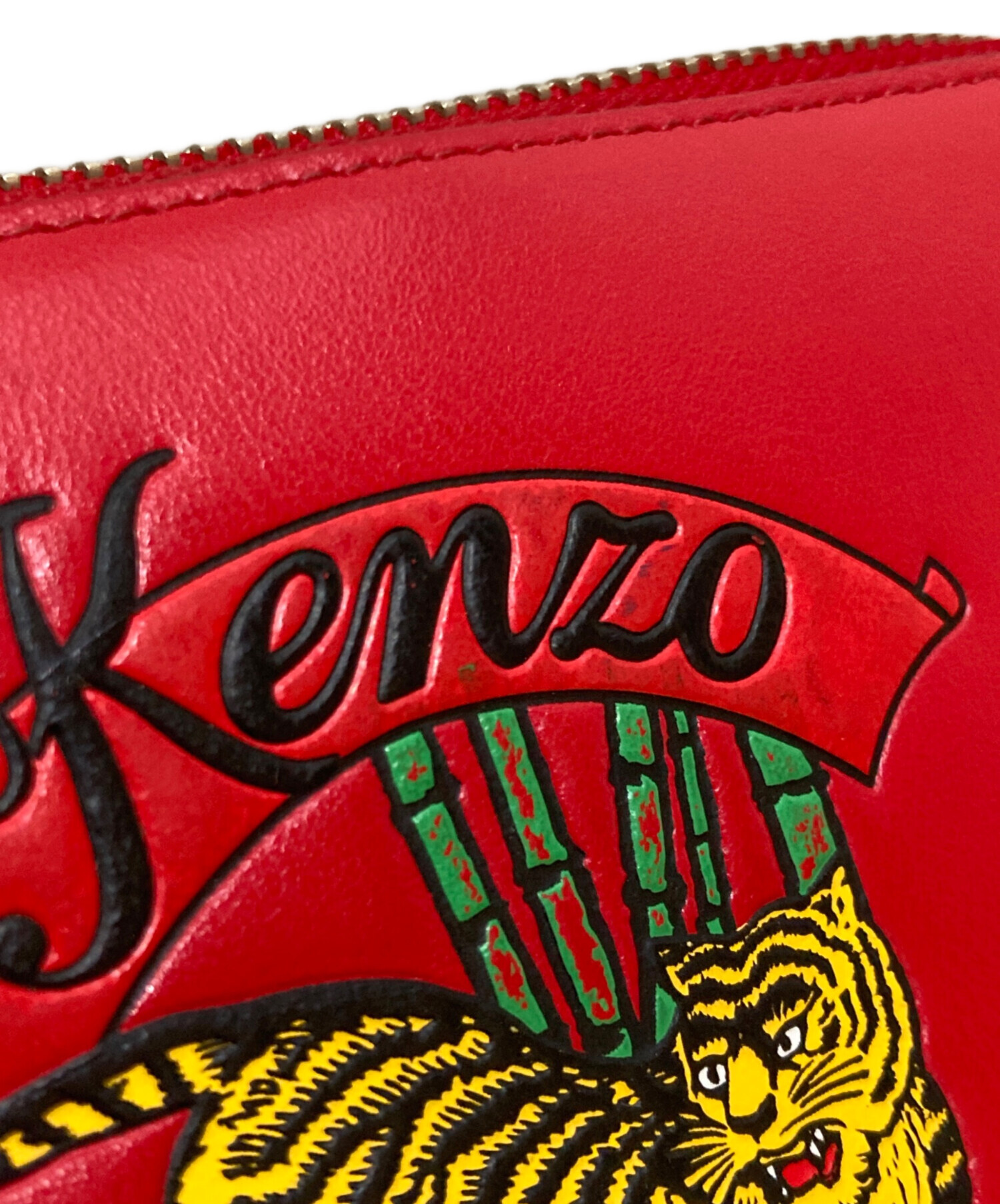 中古・古着通販】KENZO (ケンゾー) ジャンピングタイガー長財布 レッド