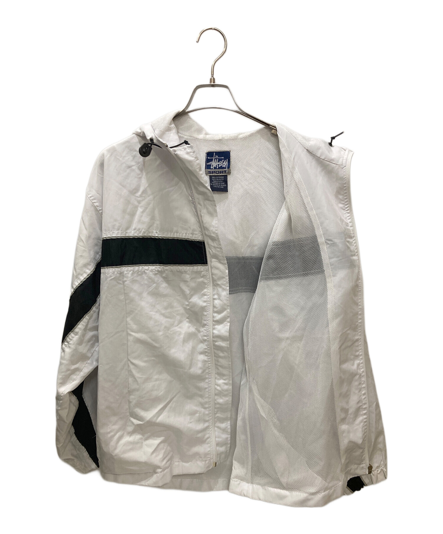 STUSSY ステューシー ブルゾン（その他） S 白 【古着】【中古】【送料無料】 中古・古着通販】stussy sport (ステューシー スポーツ) ナイロン